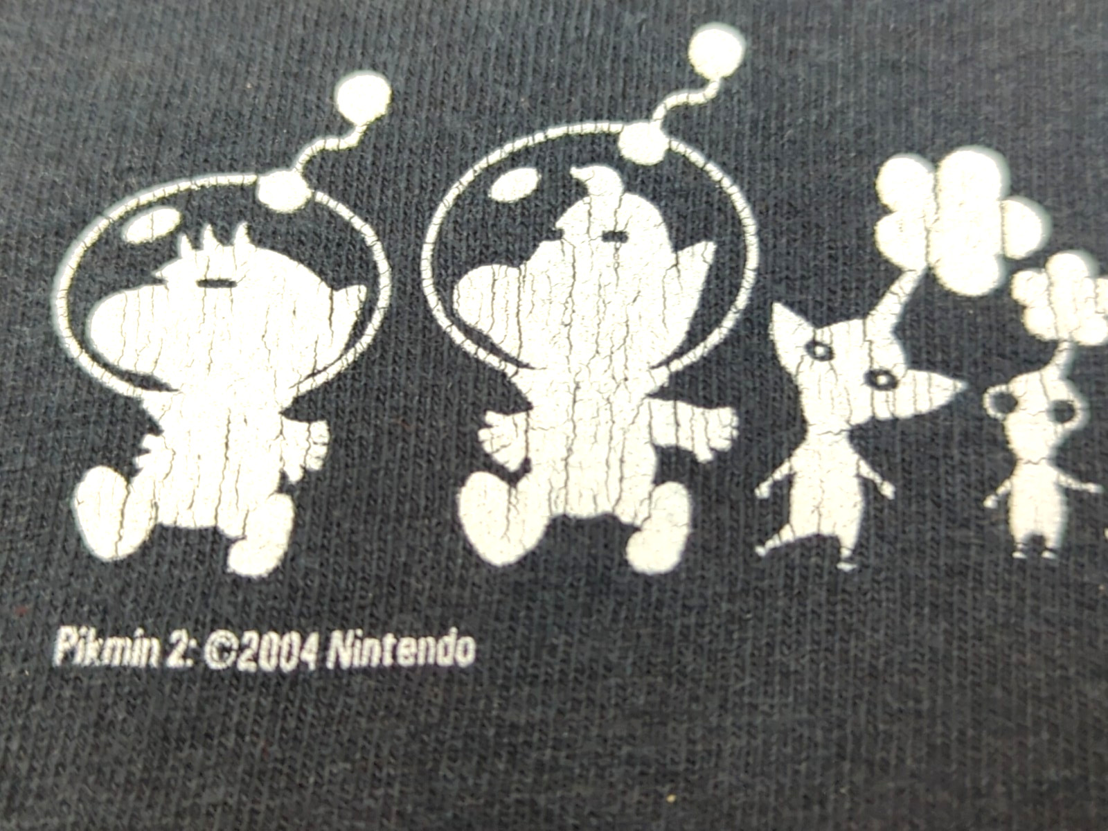 Vintage Pikmin 2 Nintendo Promo T-Shirt Youth Large Black 2004 Olimar Louie Rare