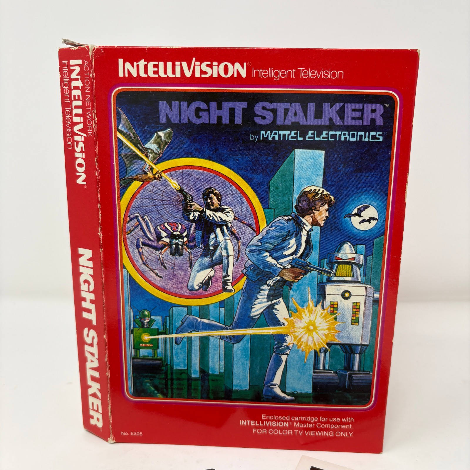 Night Stalker (Intellivision, 1982) Complete In Box CIB w/ Manual & Overlays