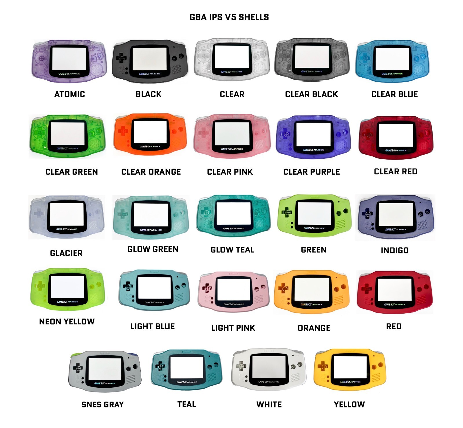 Nintendo Game Boy Advance GBA Backlight IPS LCD System Rechargeable USBC Battery