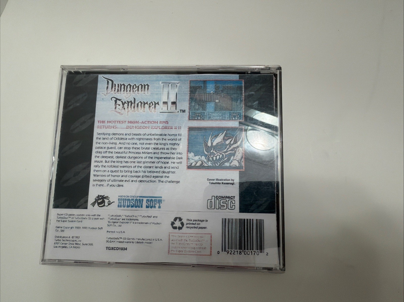 Dungeon Explorer II TurboGrafx Super CD Turbo Duo Tested Disc Only