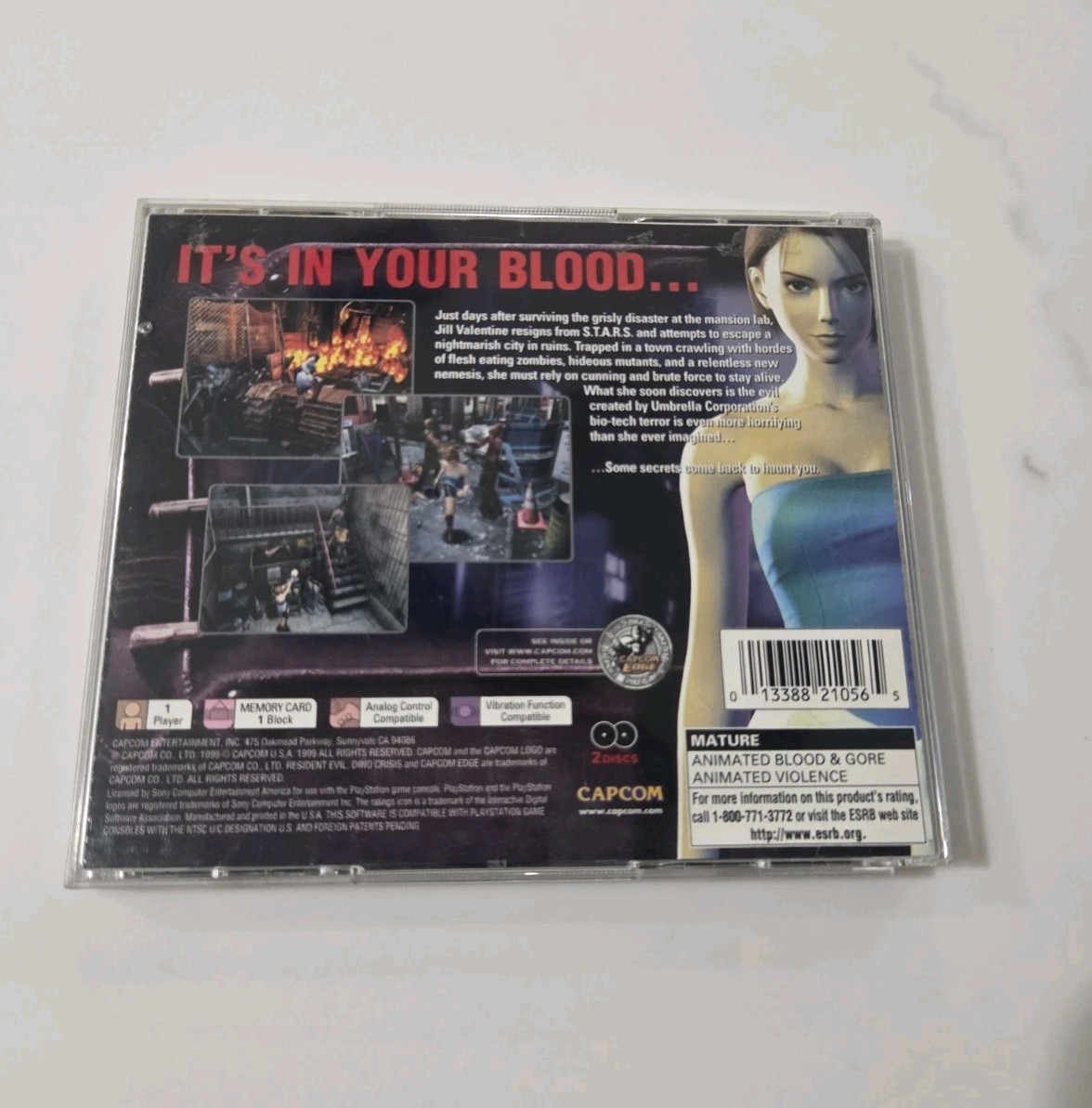 Resident Evil 3: Nemesis (PlayStation 1, 1999) Complete w/ Manual + Demo Disc