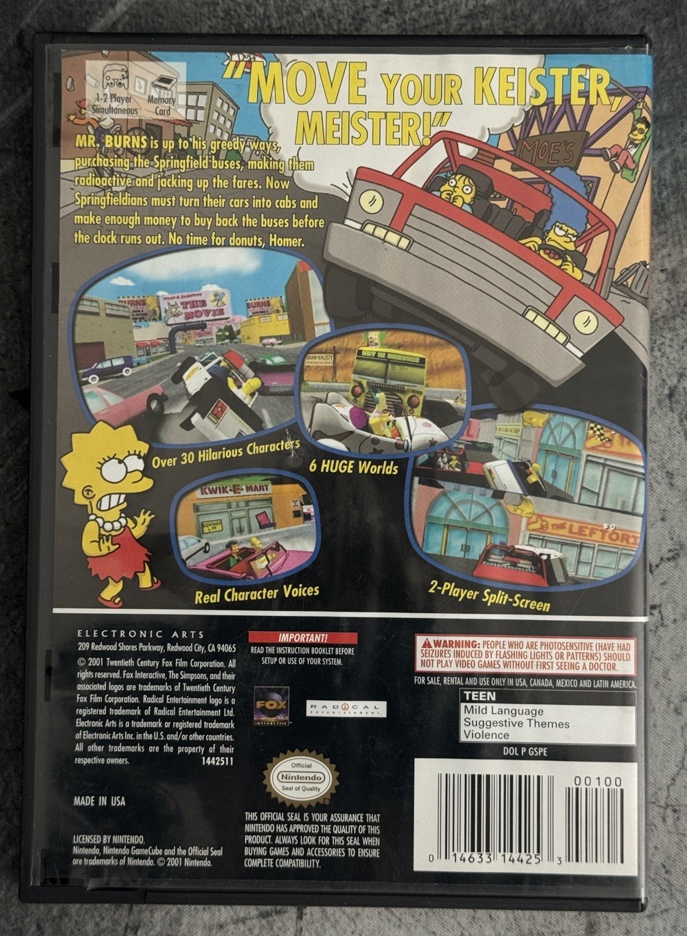 The Simpsons Road Rage Nintendo GameCube CIB Complete with Manual VG – Tested