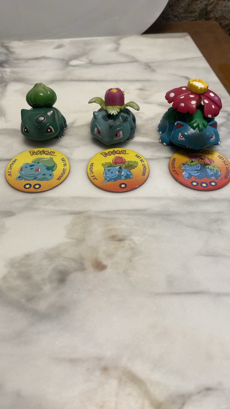 Tomy Pokémon Bulbasaur Ivysaur Venusaur C.G.T.S.J Figures Matching Tokens Set