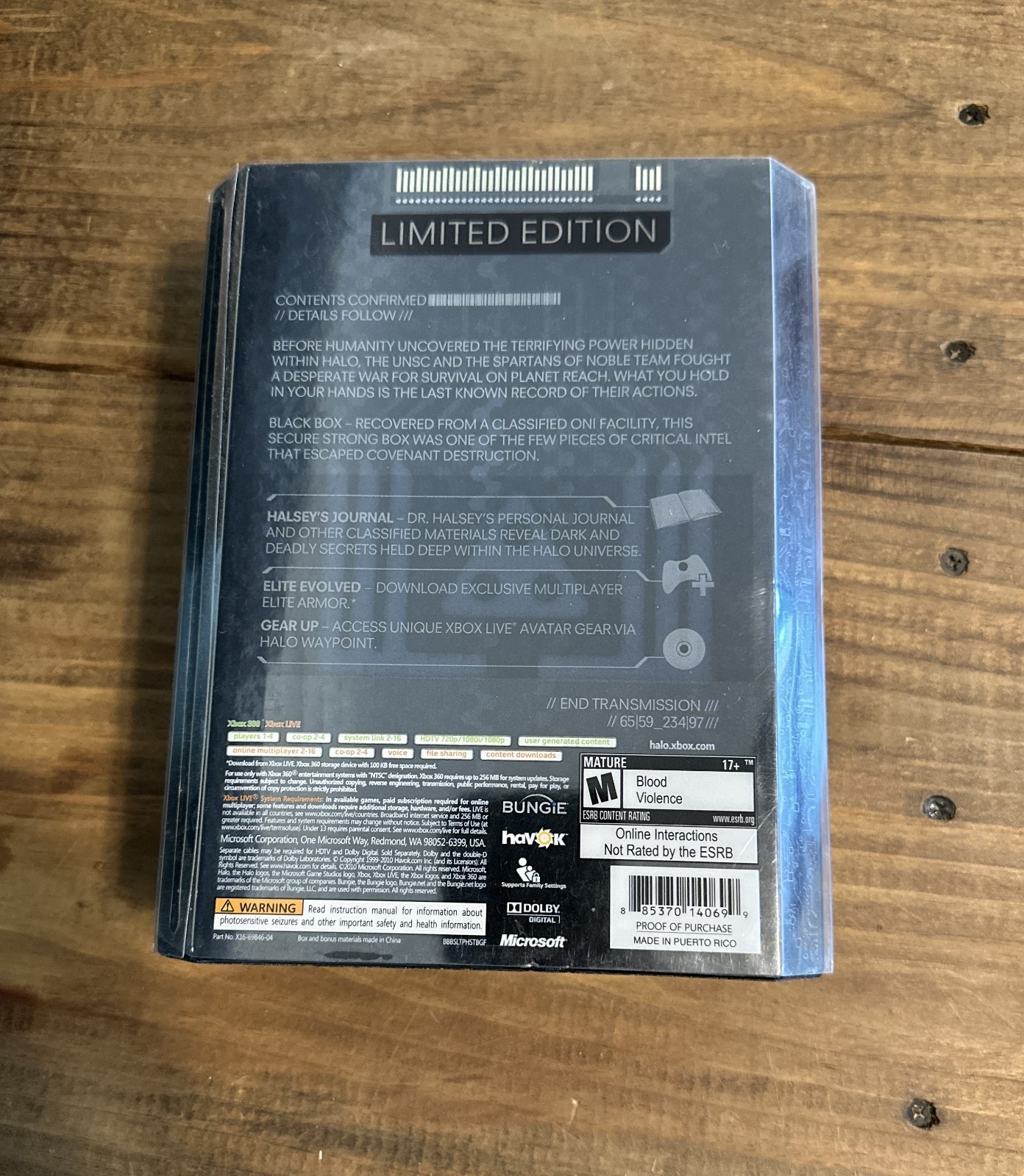 Bungie Microsoft Halo Reach Limited Edition Xbox 360 Multiplayer NTSC-U/C M