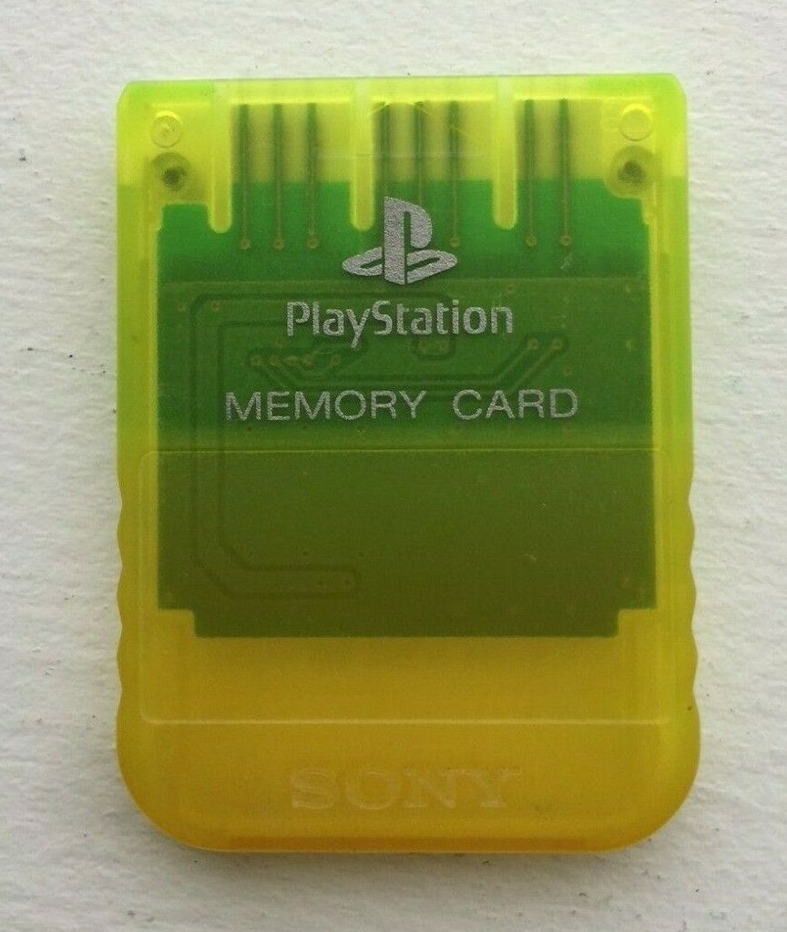 Sony PlayStation OEM Official 1 PS1 PSX Memory Card SCPH-1020 – YELLOW – TESTED!