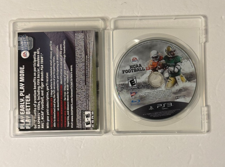 NCAA Football 13 Sony PlayStation 3 PS3 2012 Manual / Insert Included