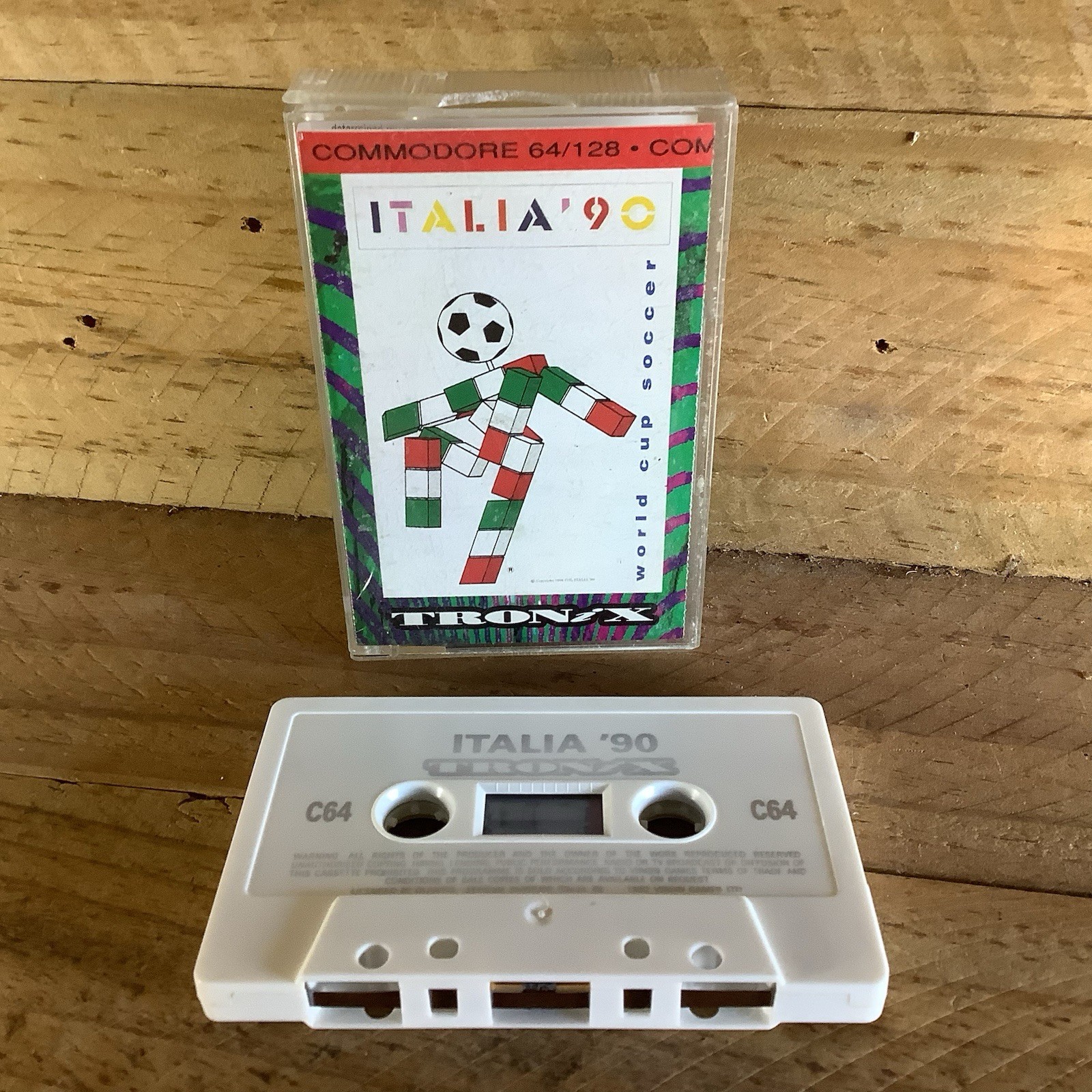 ITALIA ‘90 WORLD CUP SOCCER – COMMODORE 64 on CASSETTE BOXED Tested