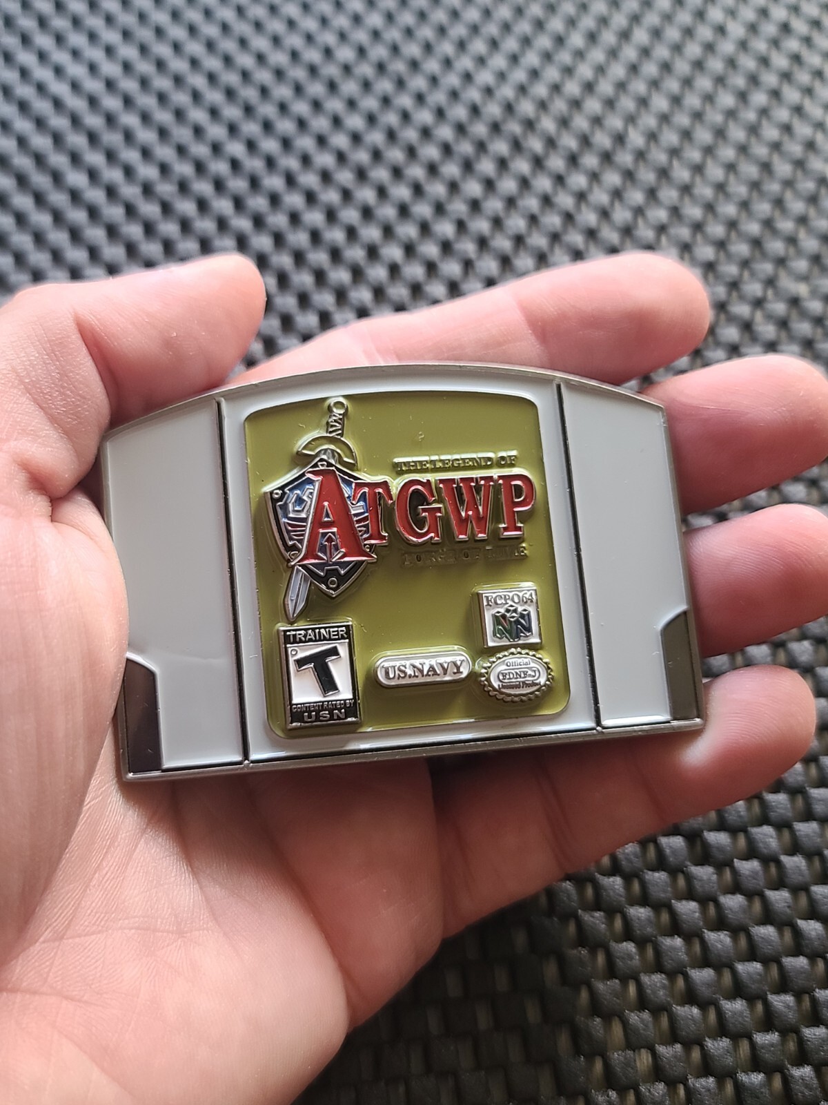 Legend of Zelda Ocarina of Time Challenge Coin Medal Nintendo 64 Promo US NAVY R