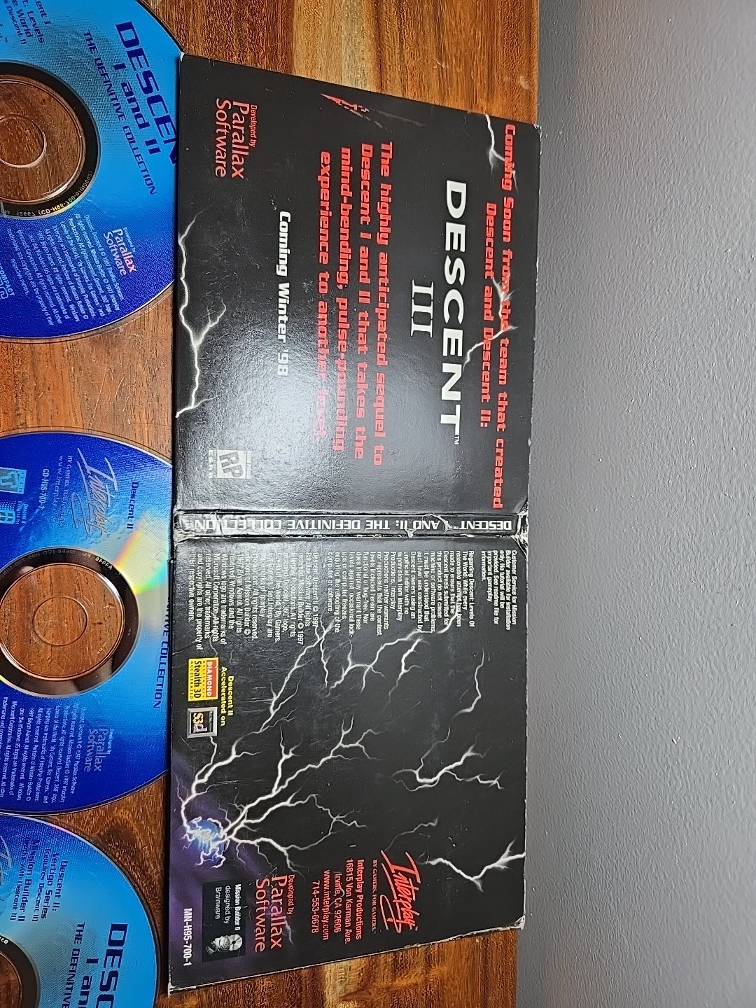 Descent I and II: The Definitive Collection PC CD-ROM wDisc Demo Descents 3