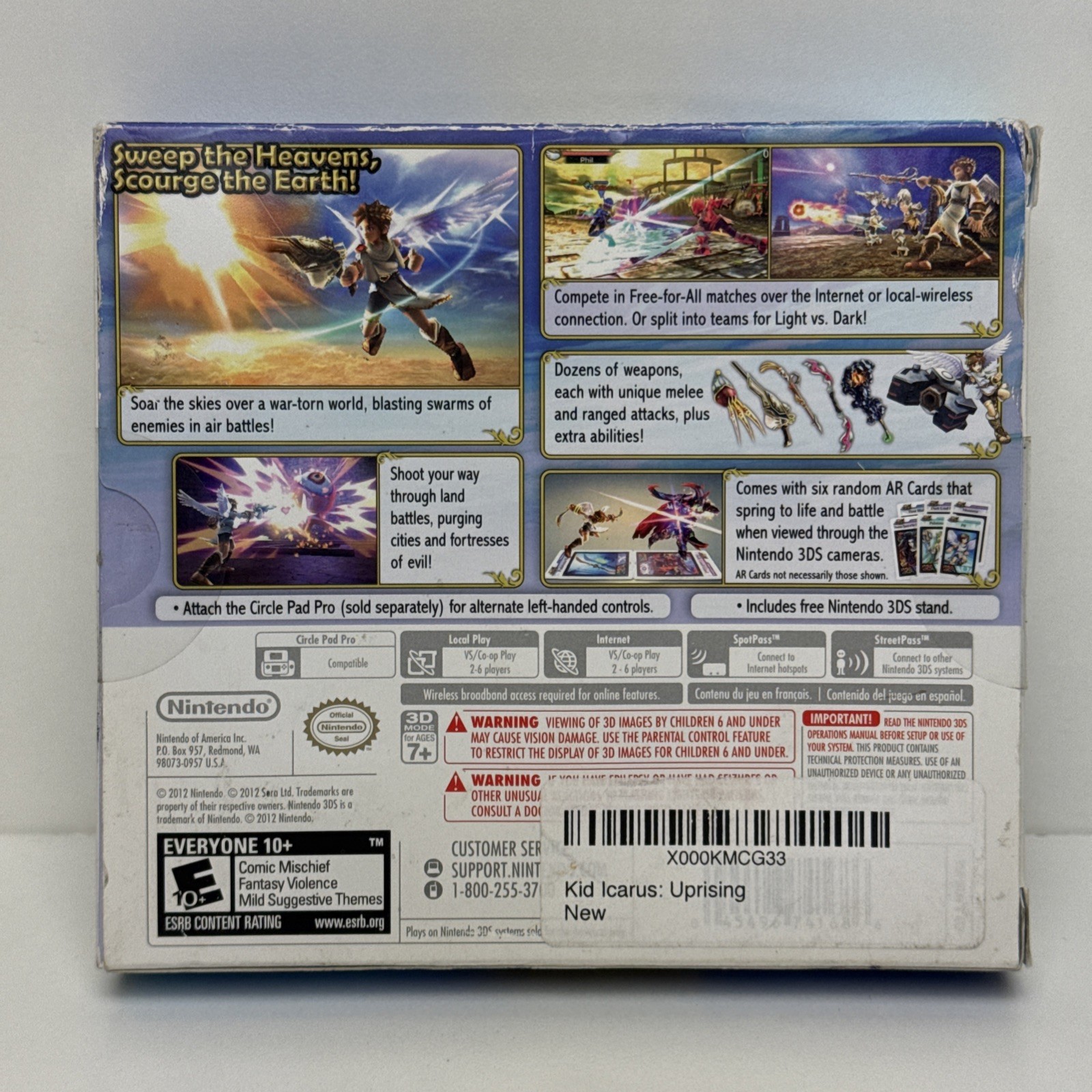 Kid Icarus: Uprising (Nintendo 3DS, 2012) SEALED BIG BOX w/ Card & Stand