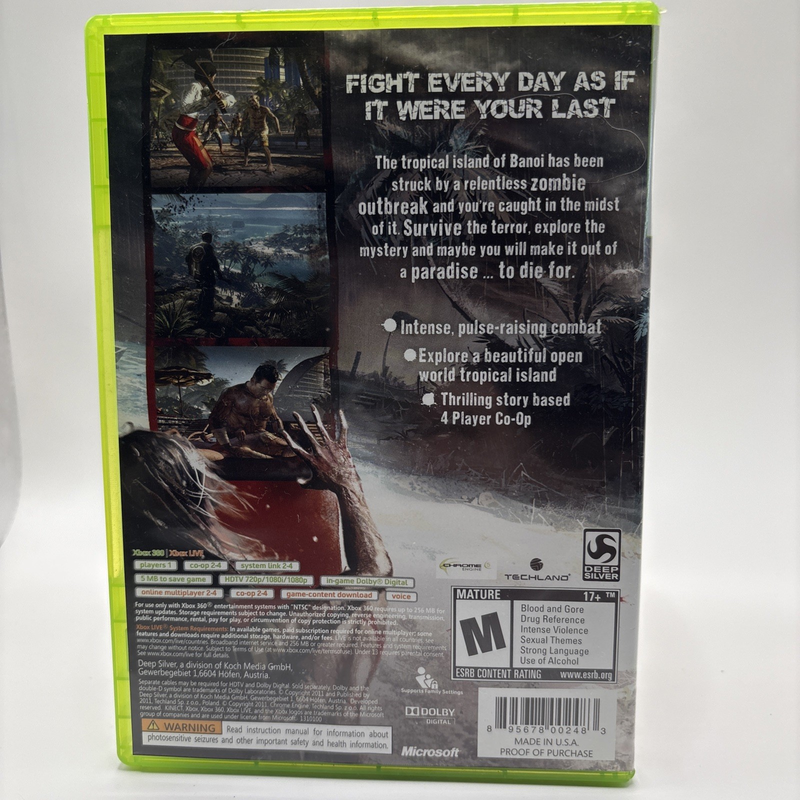 Dead Island Microsoft Xbox 360 CIB W/ Manual – Tested
