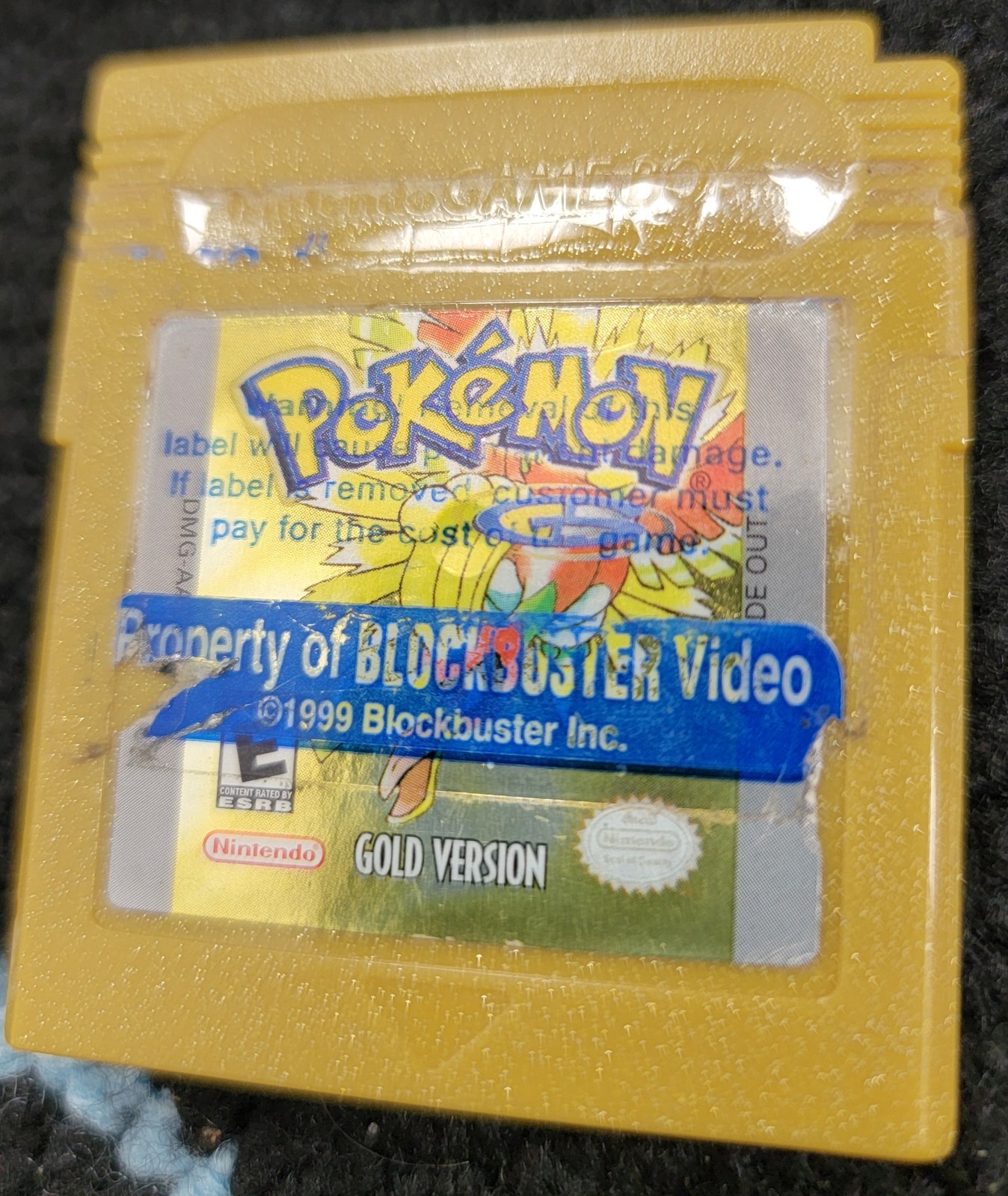 Pokemon Gold Gameboy Color Authentic Blockbuster Rental Cartridge – RARE Vintage
