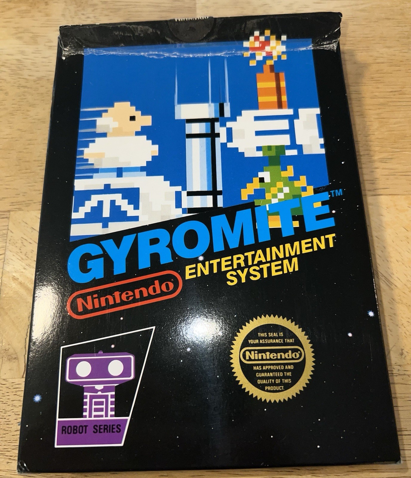 1985 Gyromite NES MATTE STICKER SEAL Hang-Tab NO CODES 1st BOX Nintendo TESTED!