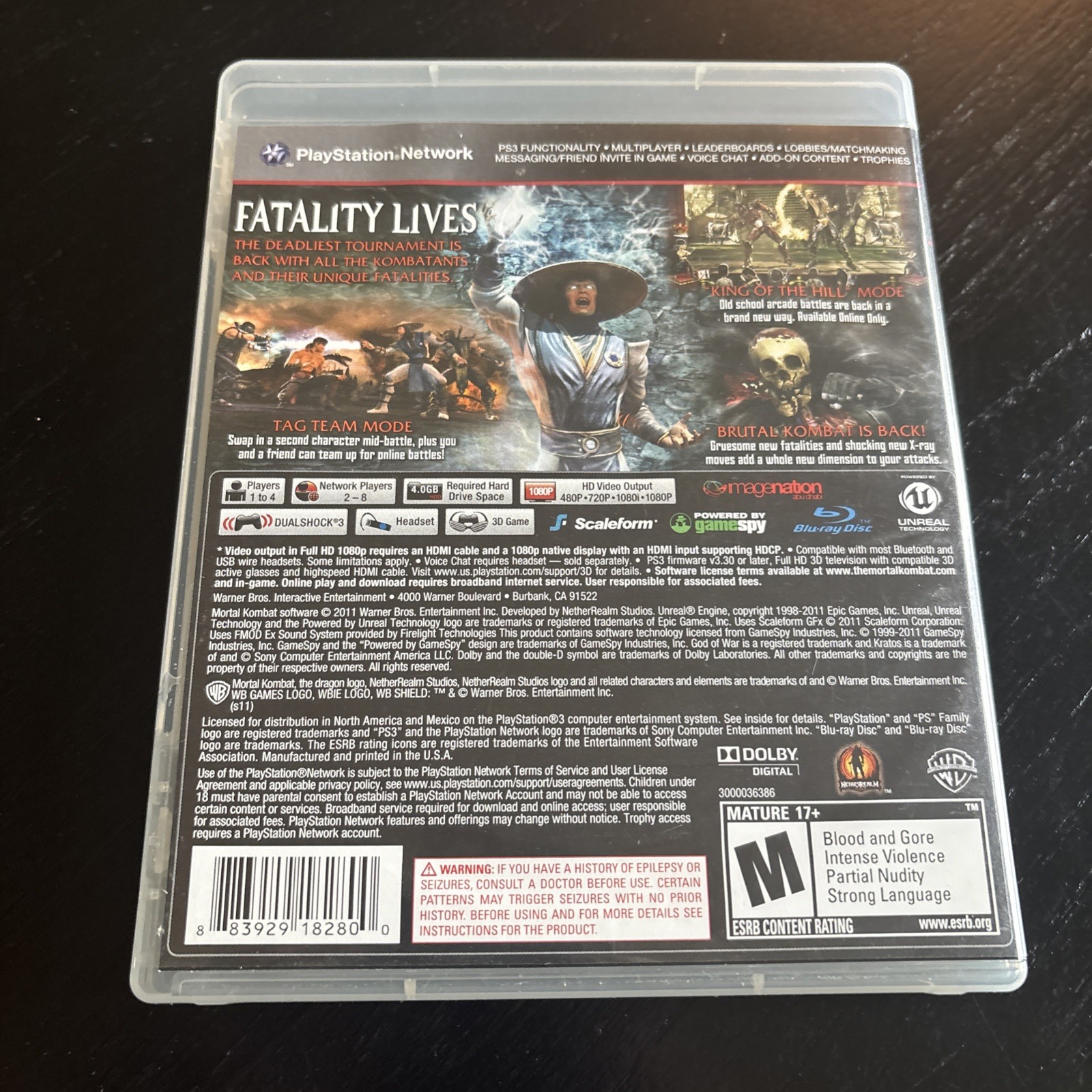 Mortal Kombat PS3 (Sony PlayStation 3, 2011) CIB Complete