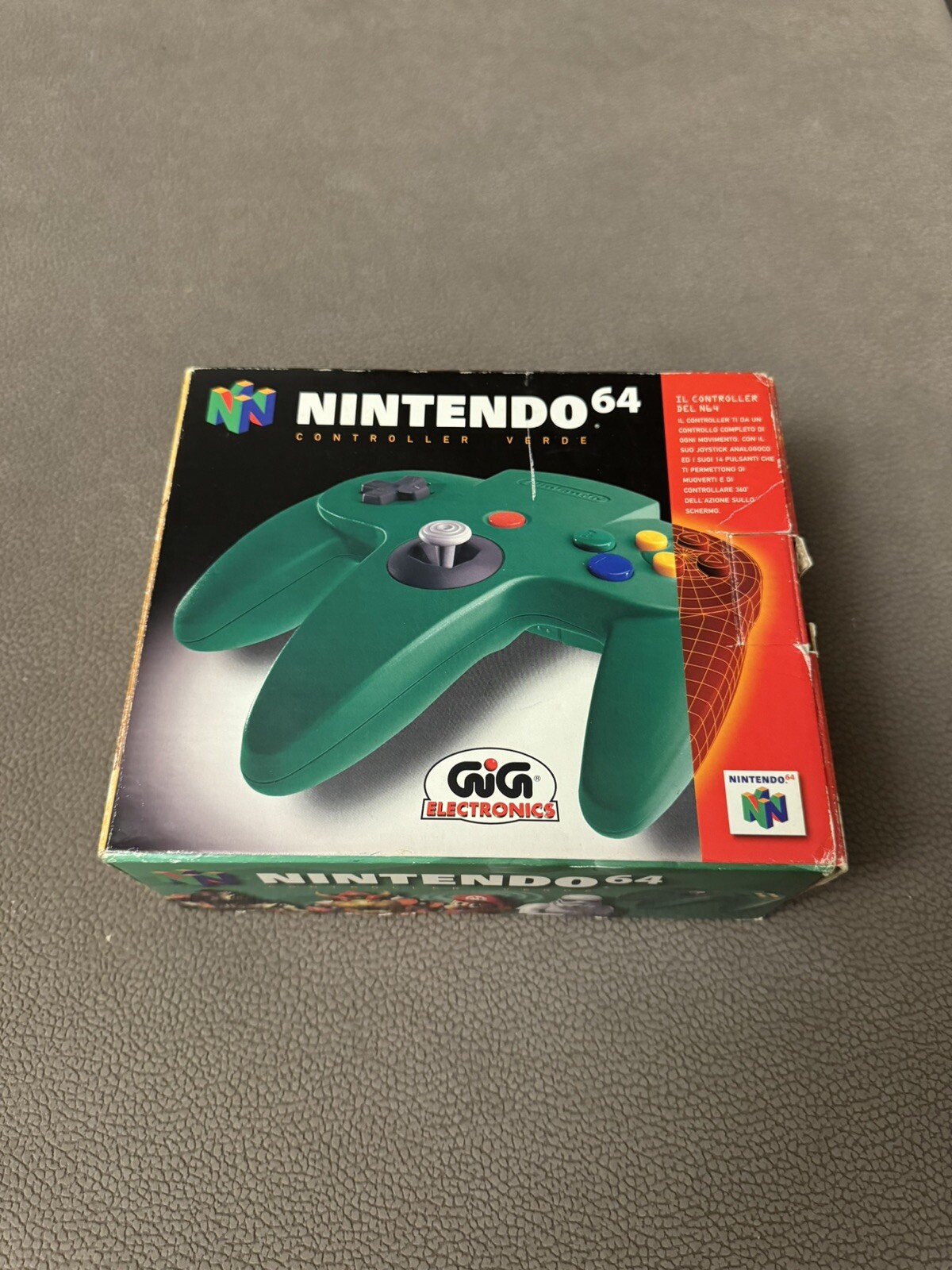 JOYSTICK – GREEN JOYPAD FOR NINTENDO 64 (N64) 100% ORIGINAL GIG ITALY – BOXED