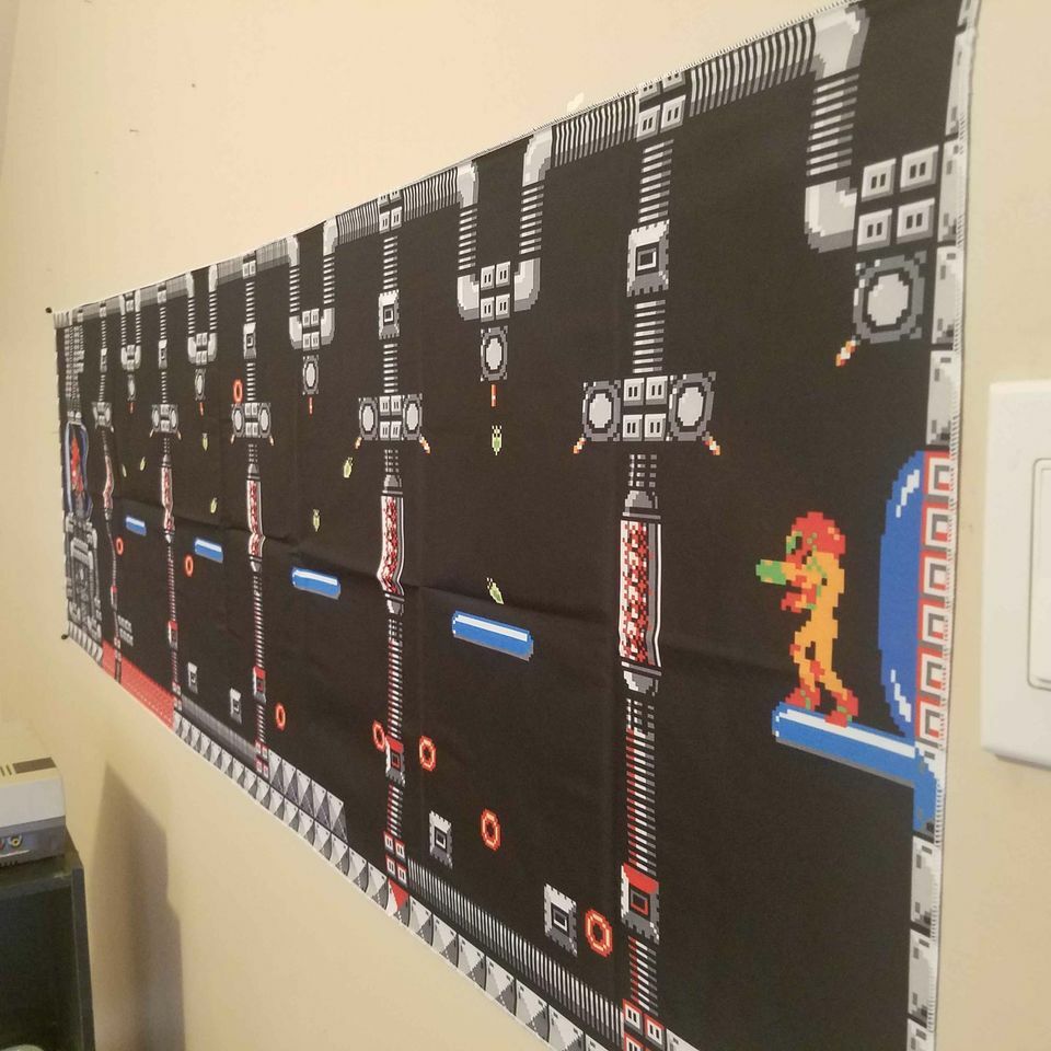 5 foot long Metroid tapestry Mother Brains Lair – Nintendo Samus vs Mother Brain