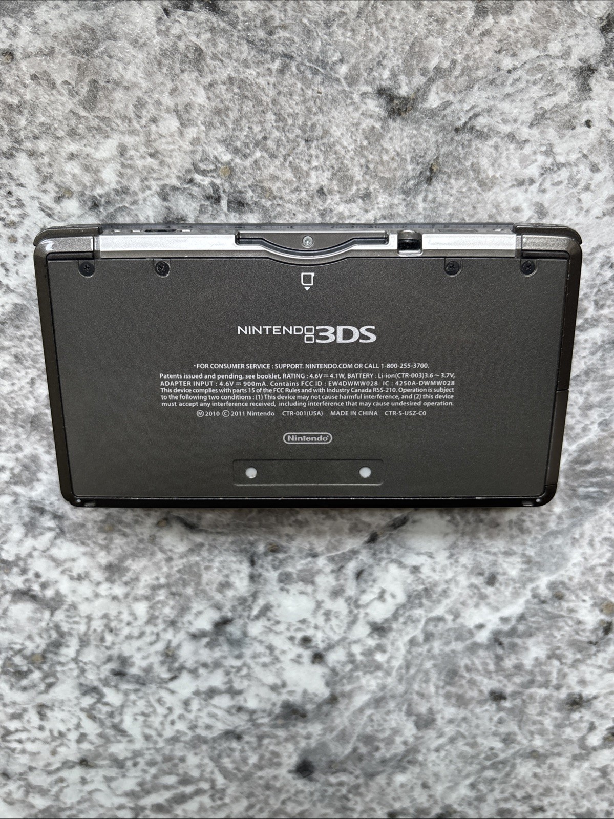 Nintendo 3DS – Cosmic Black & Grey With Charger , SD Card 2GB
