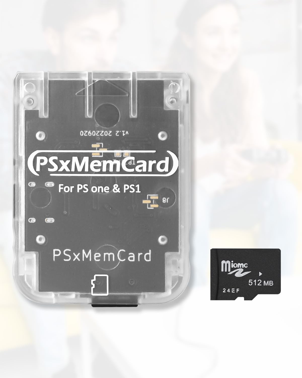 PS1 Memory Card with 512MB Micro SD Card, High Speed Game Memory Card for PS1