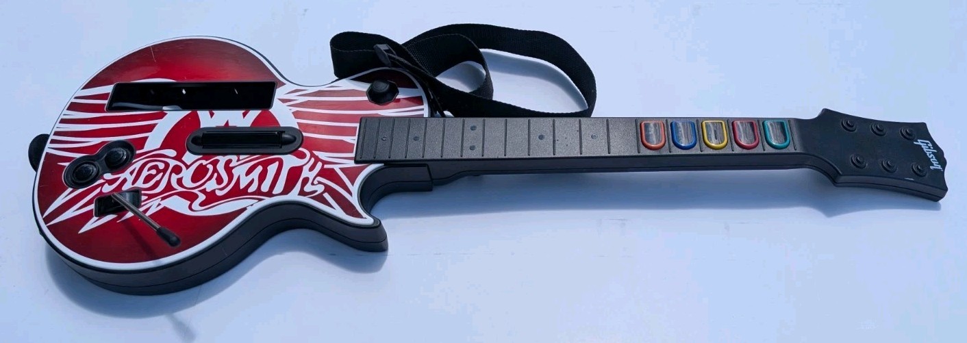 Nintendo Wii Guitar Hero Aerosmith RedOctane Les Paul Controller 95375.805 Works