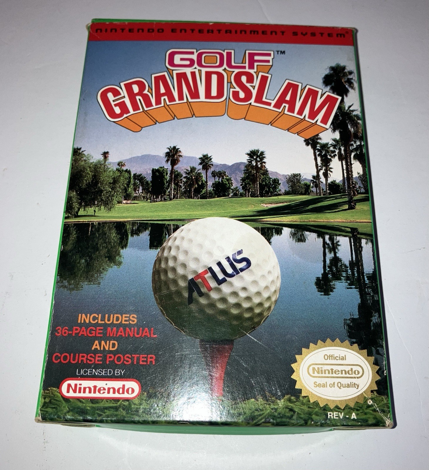 rare GOLF GRAND SLAM NES Game in Box w/manual, foldout & foam piece Fine shape