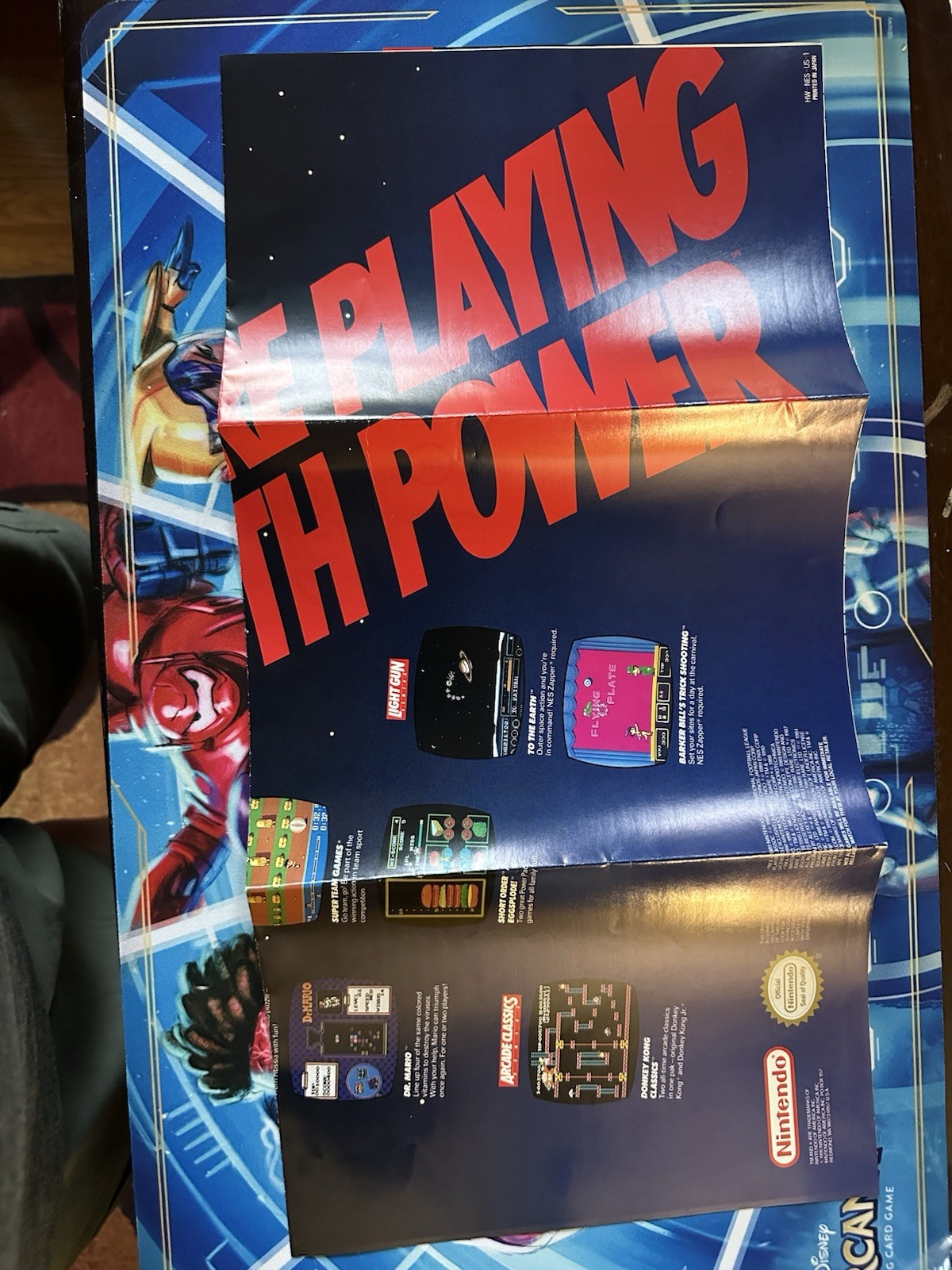 NINTENDO “Now You’re Playing POWER” Game 1990 Promo Fold-Out Insert