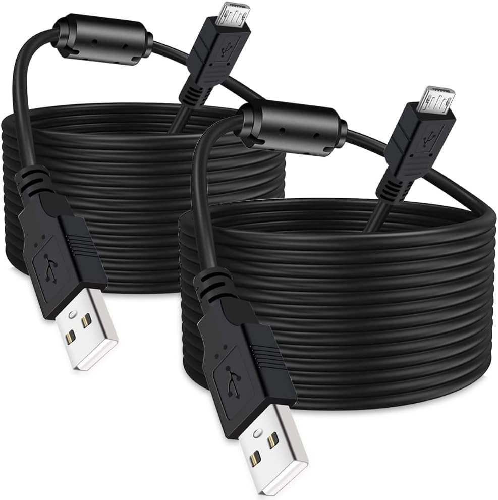 2 Pack 10FT PS4 DualShock 4 Controller Charger Charging Cable with Magnetic Ring