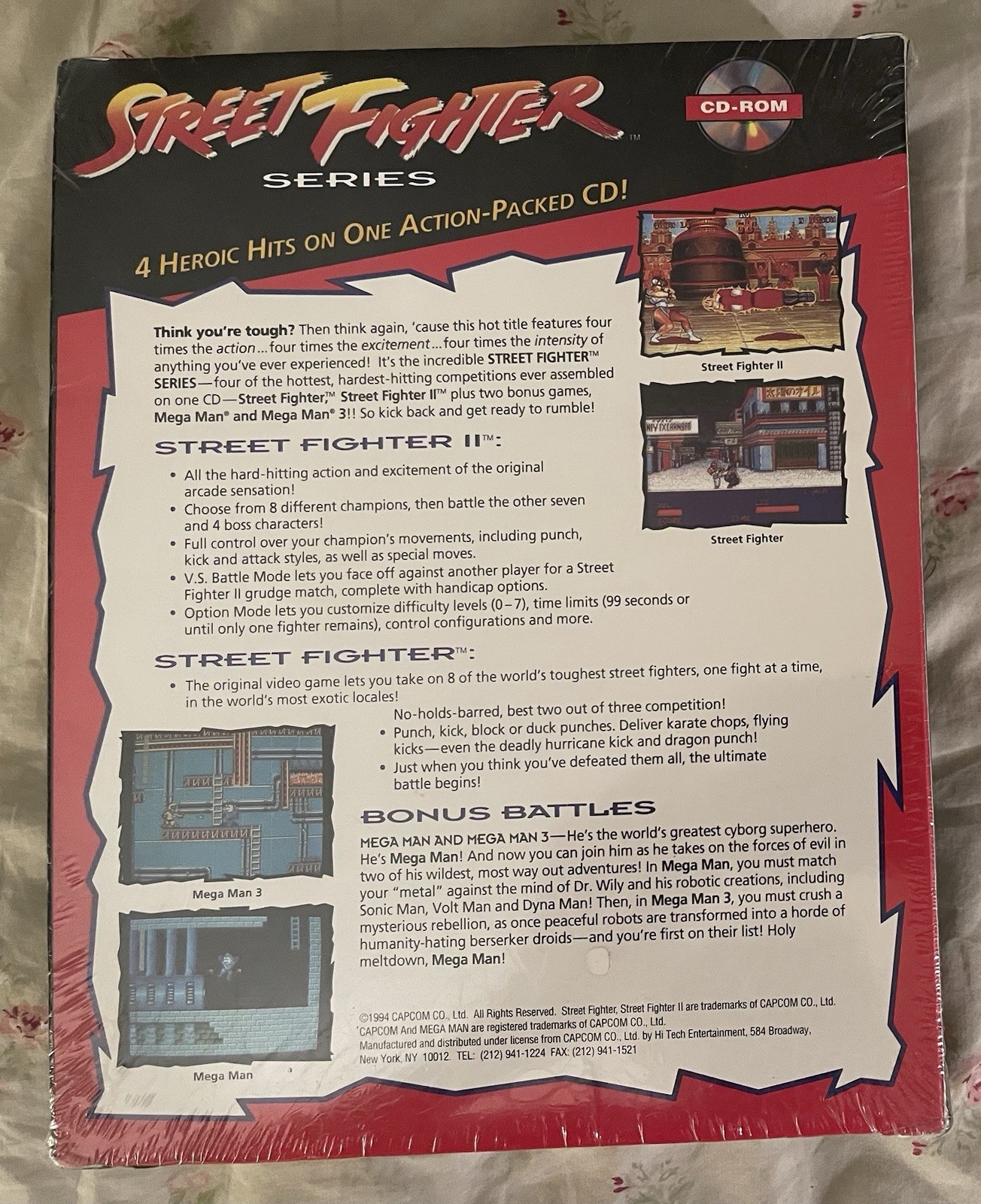 Sealed Street Fighter Series Big Box CD Rom Street Fighter 1 & 2 Megaman 1 & 3
