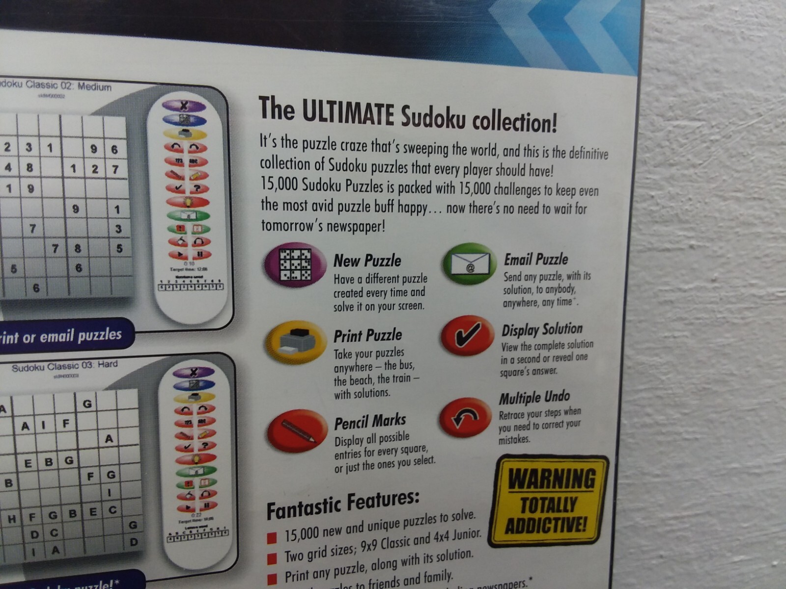 15,000 Sudoku Puzzles (Windows 98) PC CD-ROM / United Kingddom