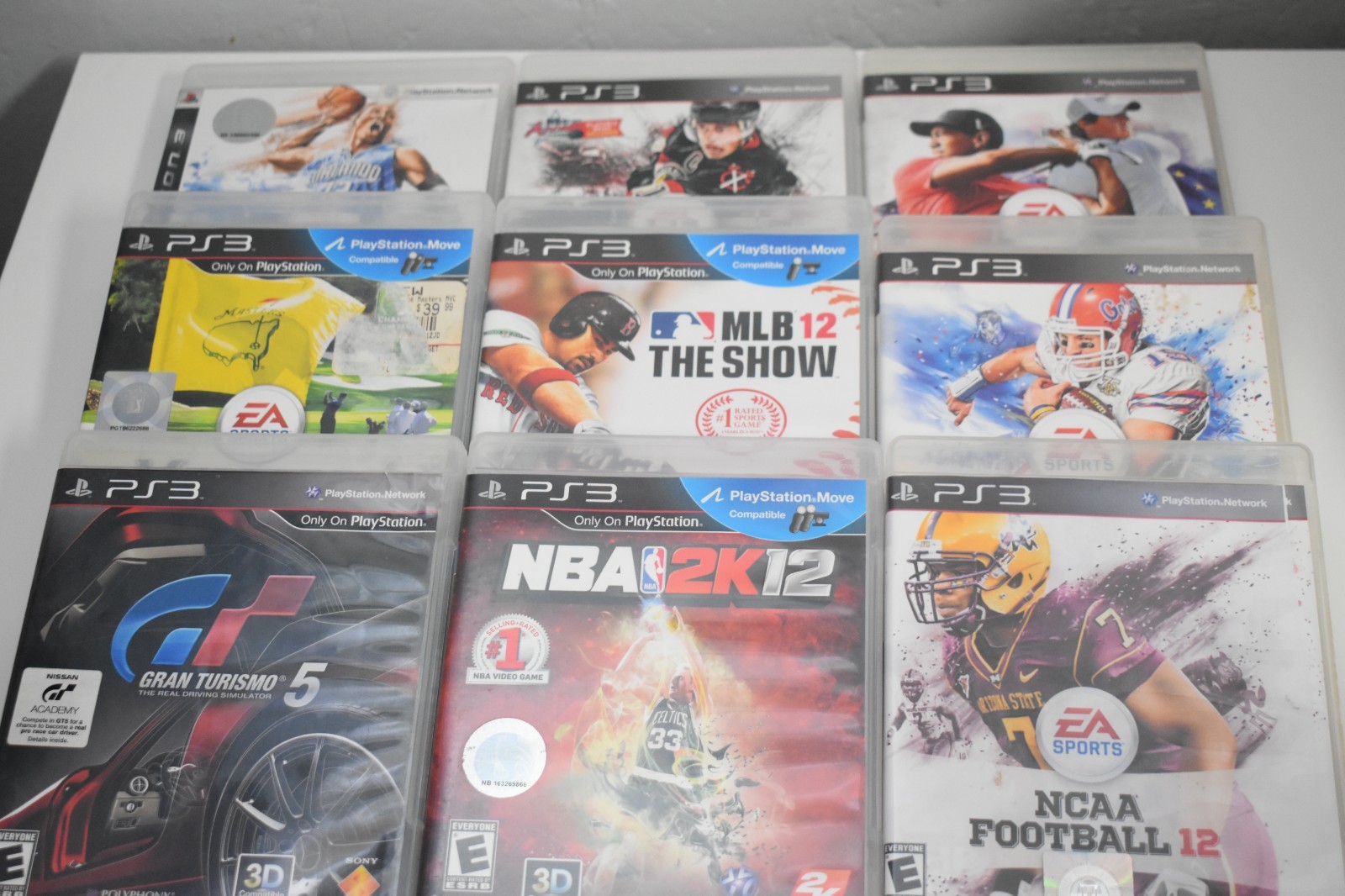 PS3 mixed 9 game lot EA Sports NCAA, NHL, PGA, WWE, Gran Turismo, Blazing Angels