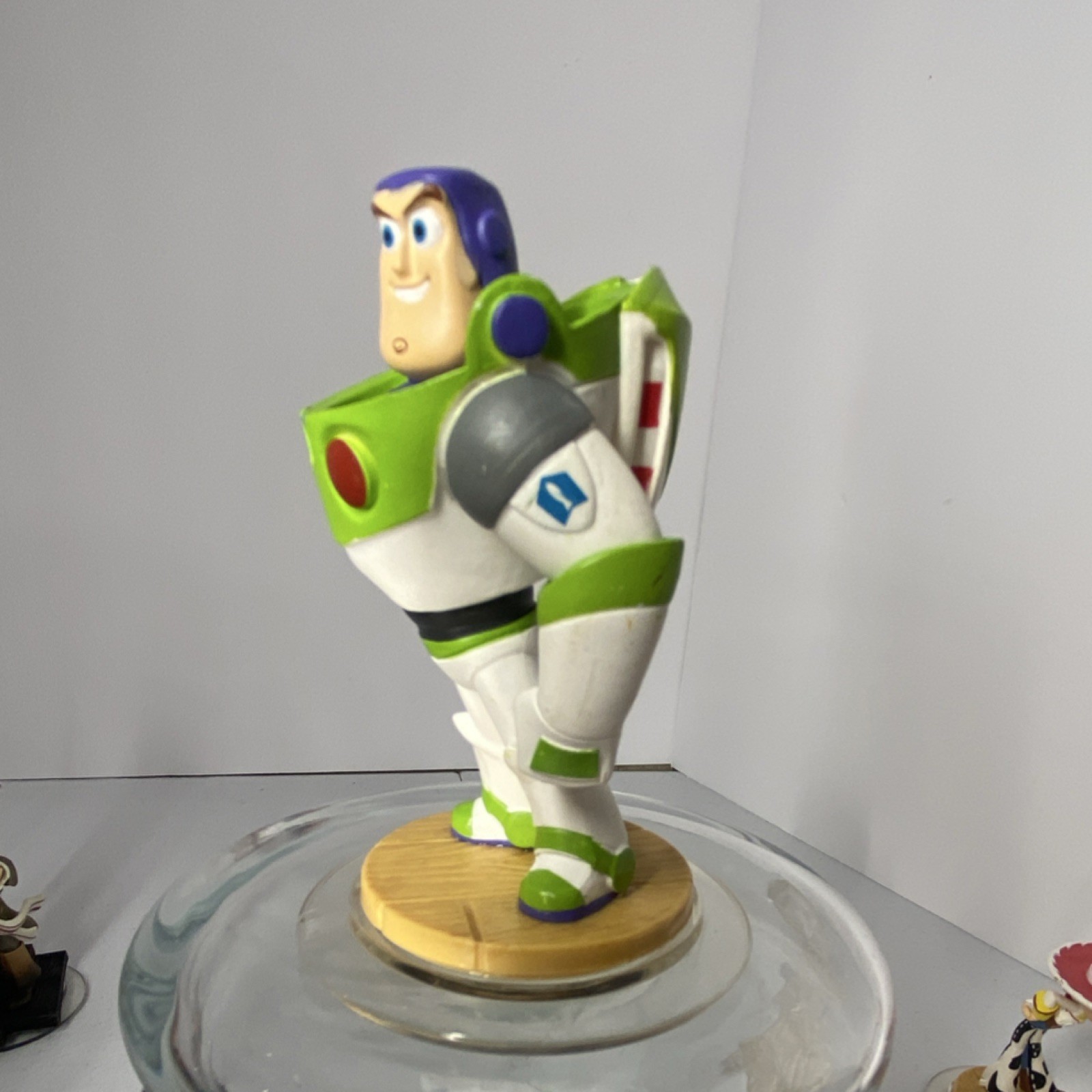 Disney Infinity Buzz Lightyear Jessie Woody Figures w/ Clear Base