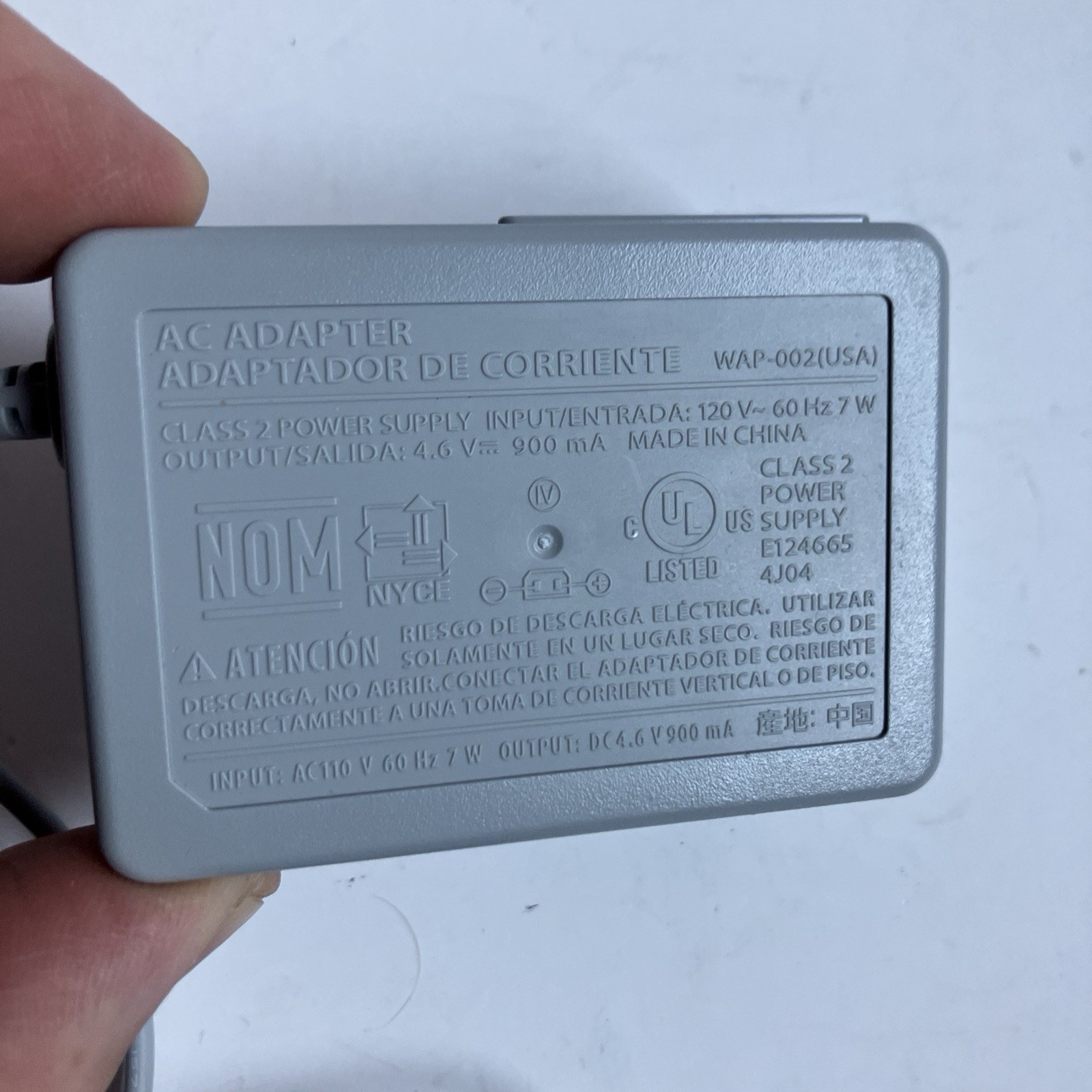 Genuine OFFICIAL NINTENDO NDSi/DSi XL/3DS/3DS XL WALL CHARGER/AC ADAPTER WAP-002
