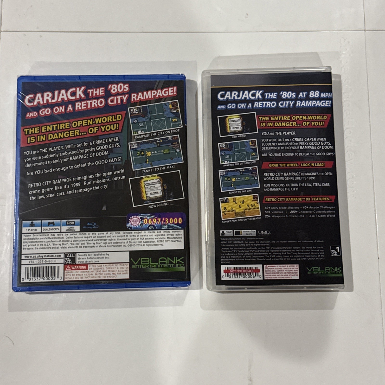 Retro City Rampage DX VBlank PlayStation 4 PS4 NEW PSP Portable Case Fast Ship