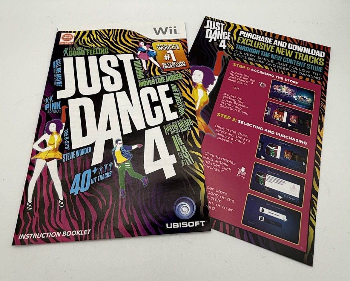 2012 Nintendo Wii Just Dance 4 Video Game CIB Unisoft Box Manuel Disc TESTED