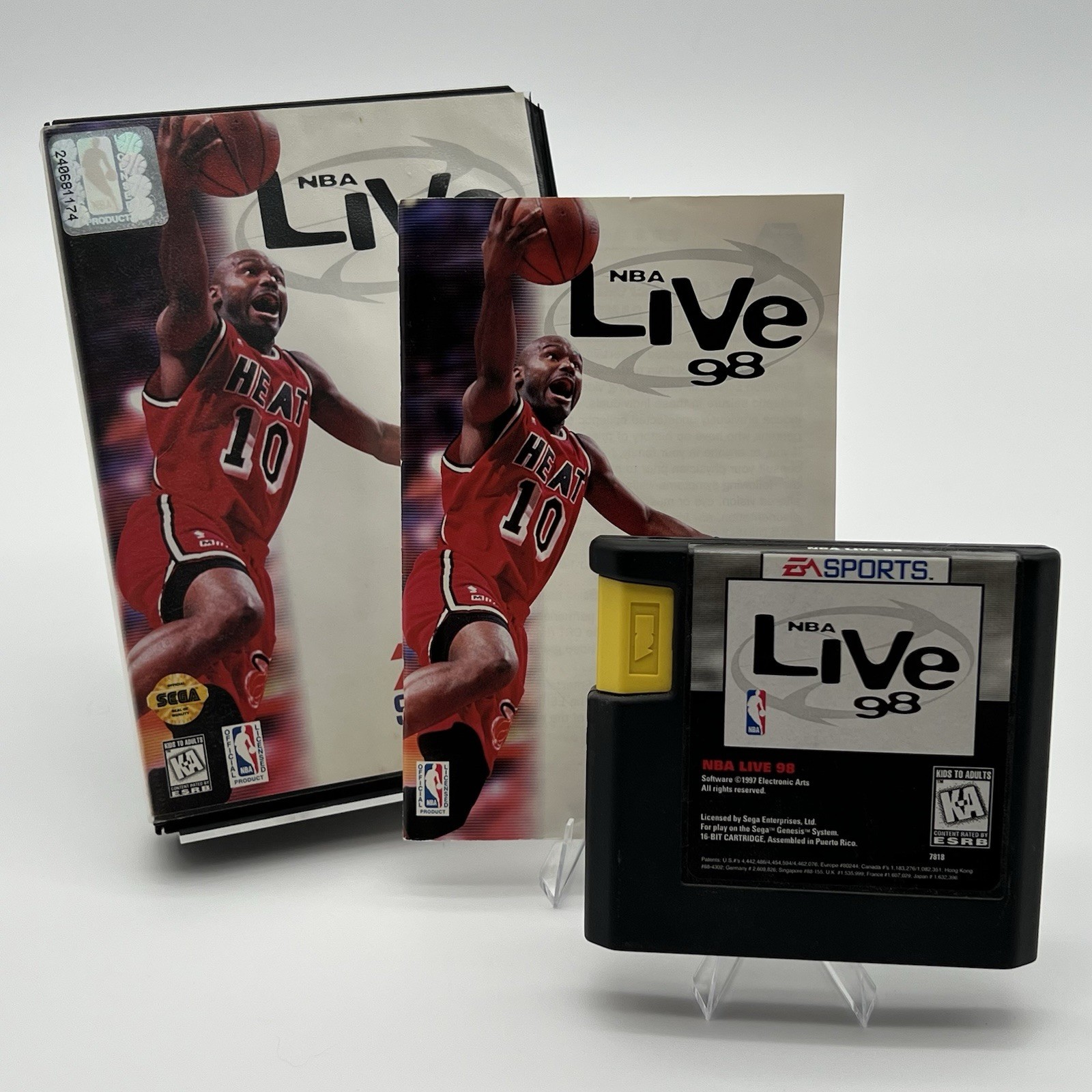 NBA Live 98 Sega Genesis Complete CIB Box Manual Tested Authentic Clean Vtg