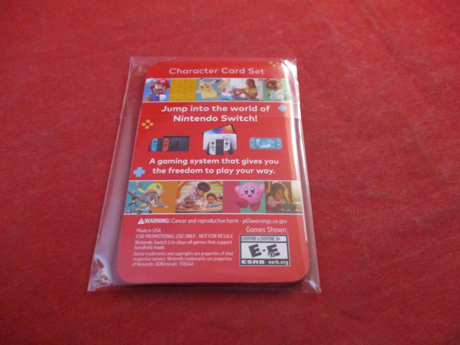 Nintendo Character Card Set Nintendo Switch Promo *NEW* Mario Pikachu Kirby