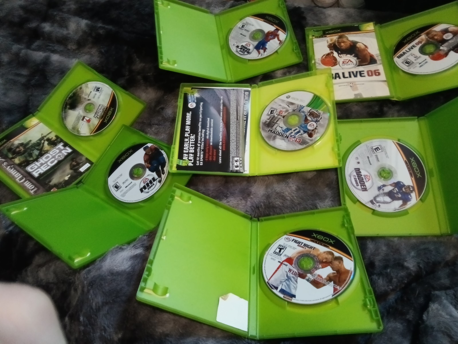 Xbox & Xbox 360 Mixed Lot 7 Games EA Sports Titles + Ghost Recon Sports/Shooter