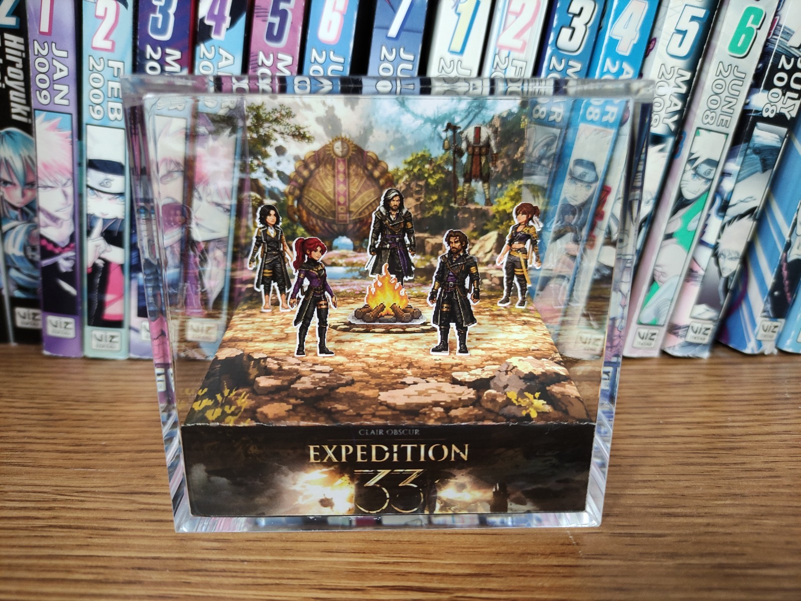 Clair Obscur Expedition 33 Campfire Handmade Diorama – Gaming Art Cube – Fanart