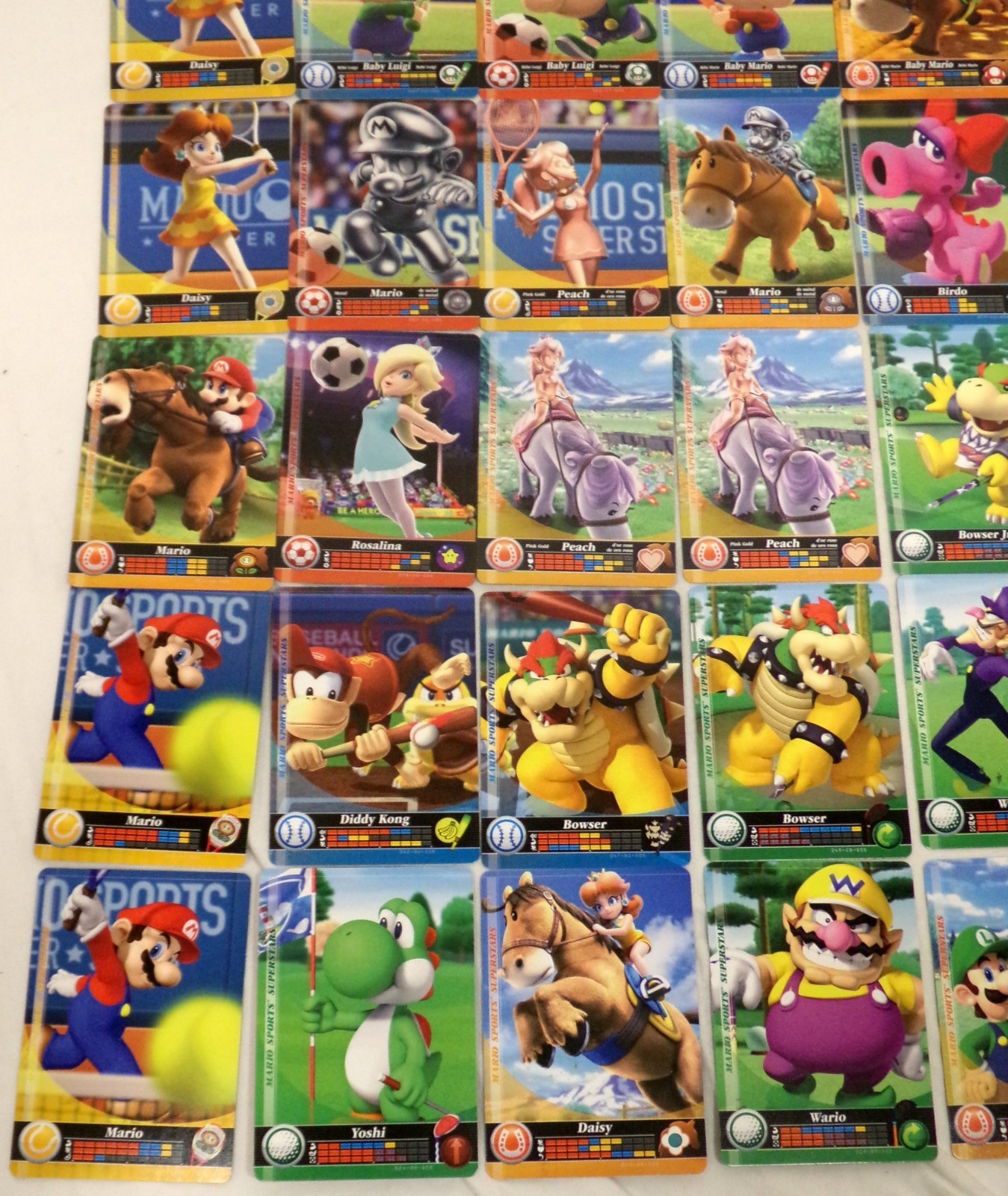 Nintendo Mario Sports Superstars Amiibo Cards Lot of 40 Boo Bowser Daisy Yoshi
