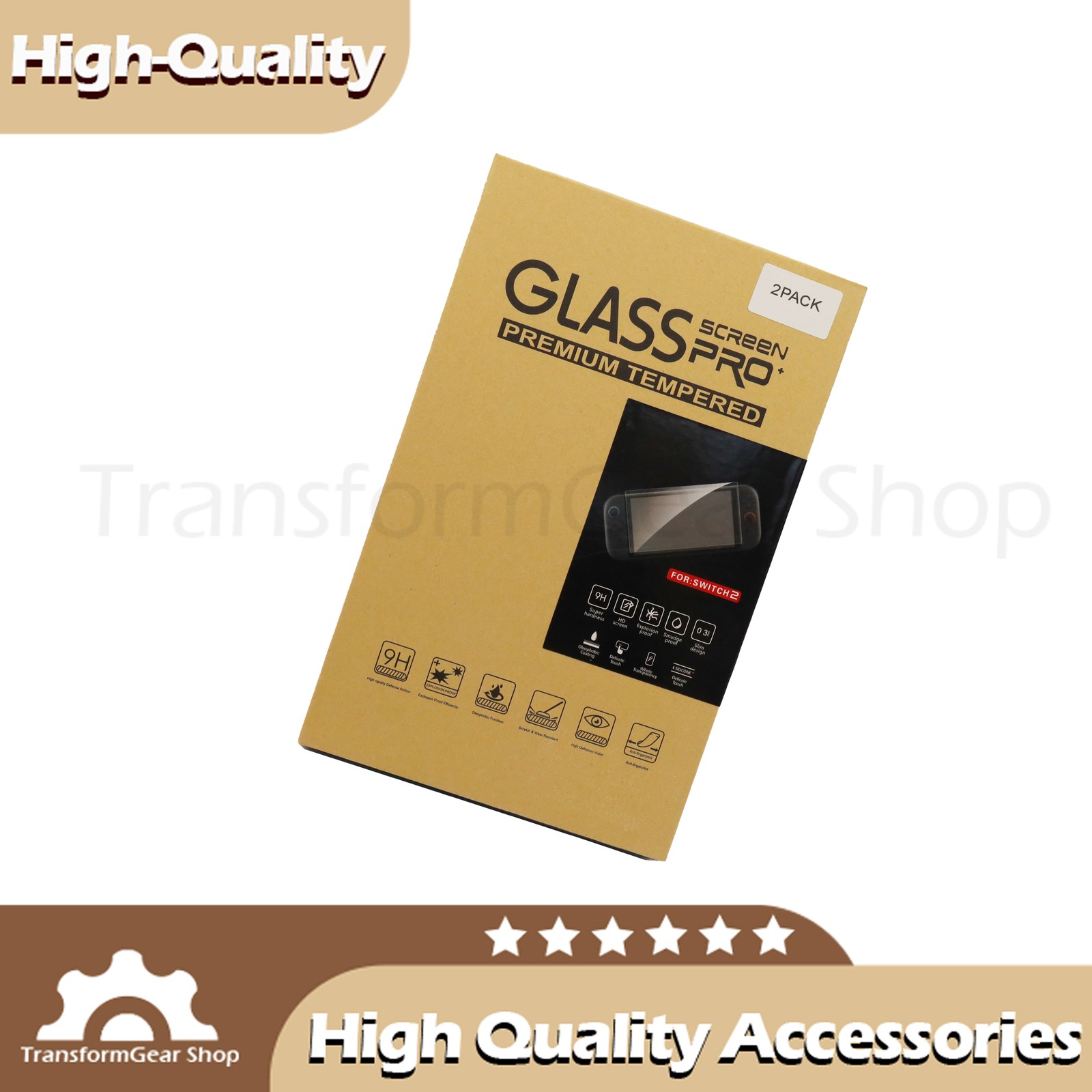 2x For 2025 Nintendo Switch 2 Tempered Glass Clear Film Screen Protector