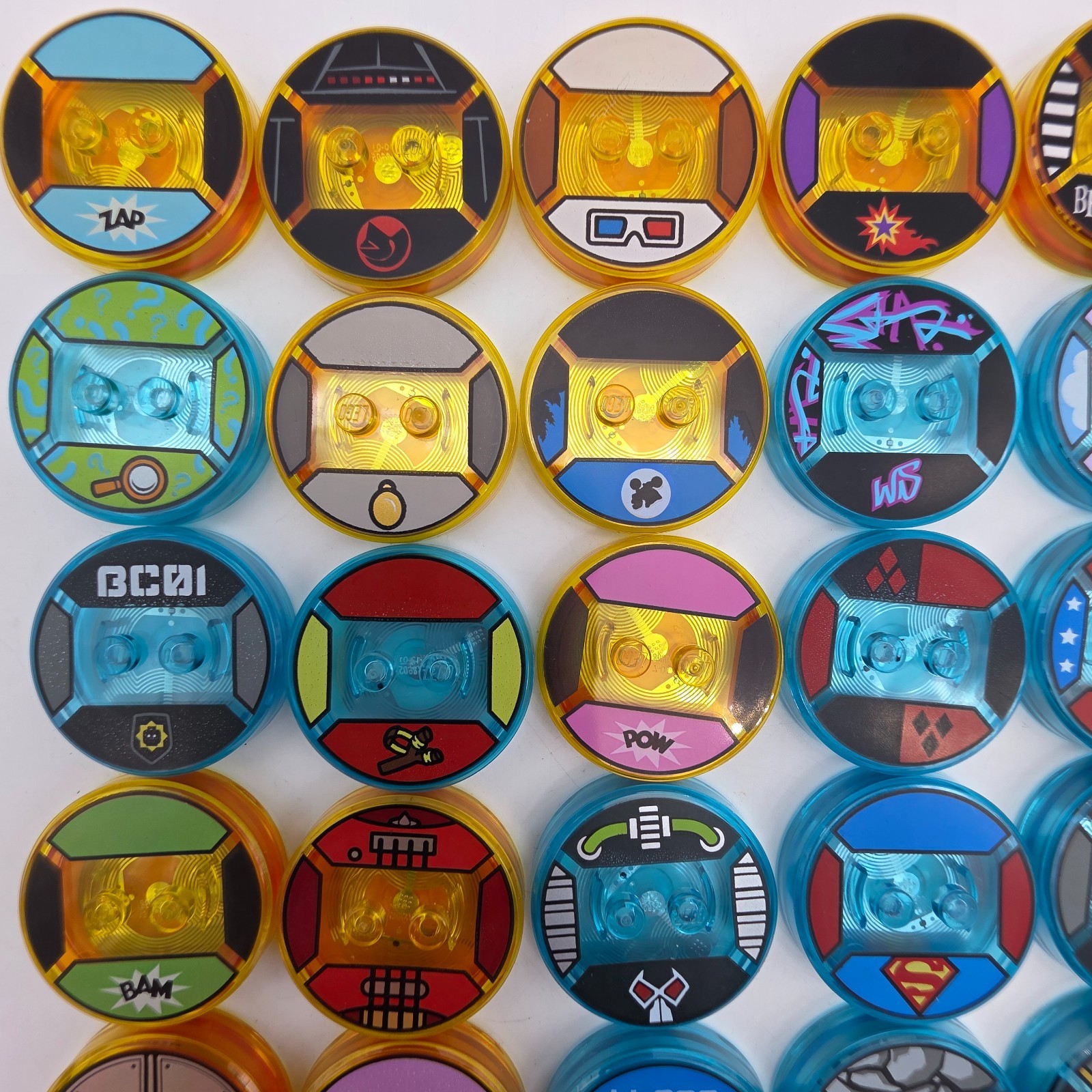 *LOT of 40* LEGO Dimensions Toy Tag Disc DC Batman Simpsons Beetlejuice ET &more