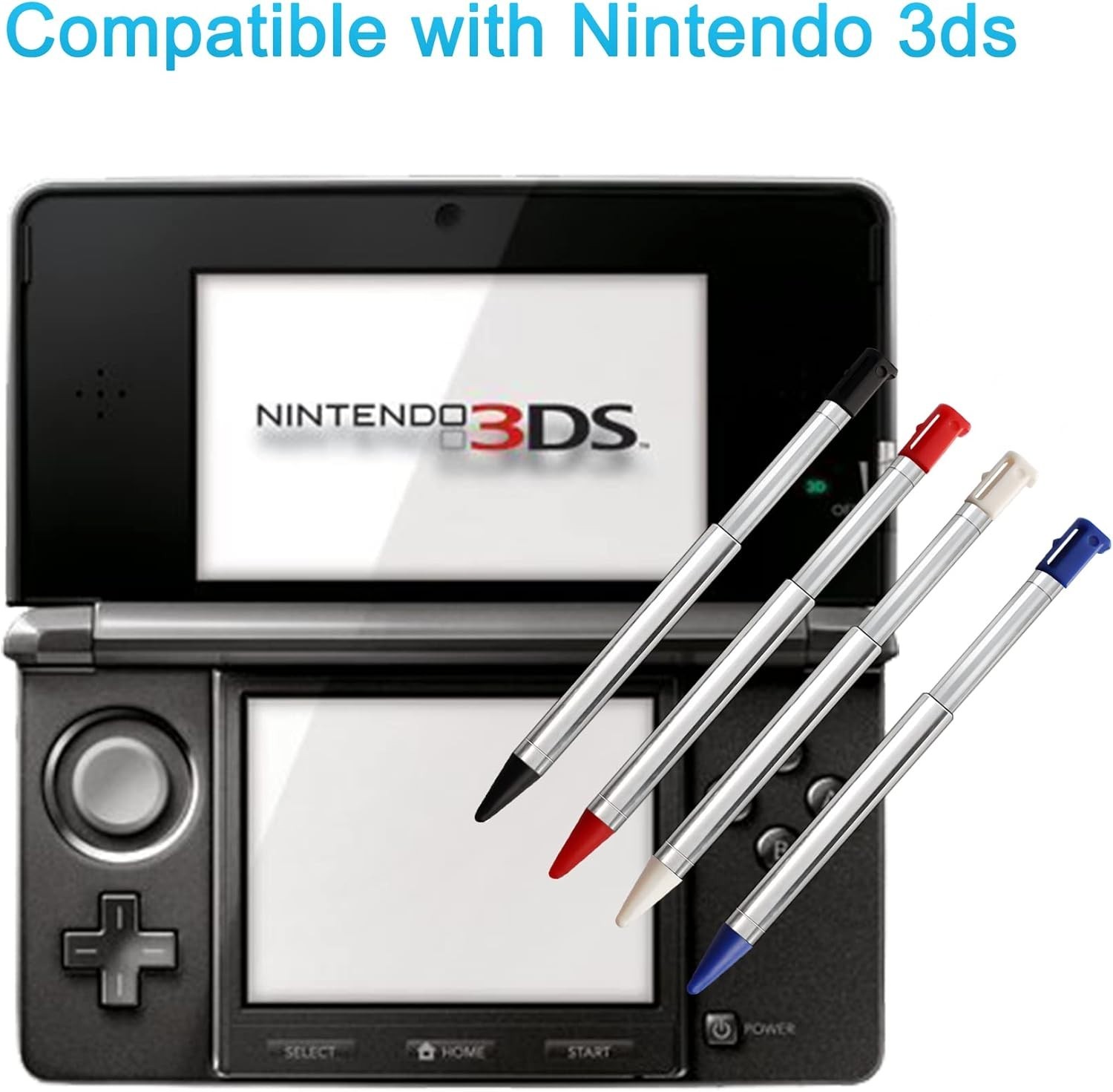 Multi Color Stylus Pen Set for Nintendo 3DS 4in1 Metal Touch Stylus Replacement