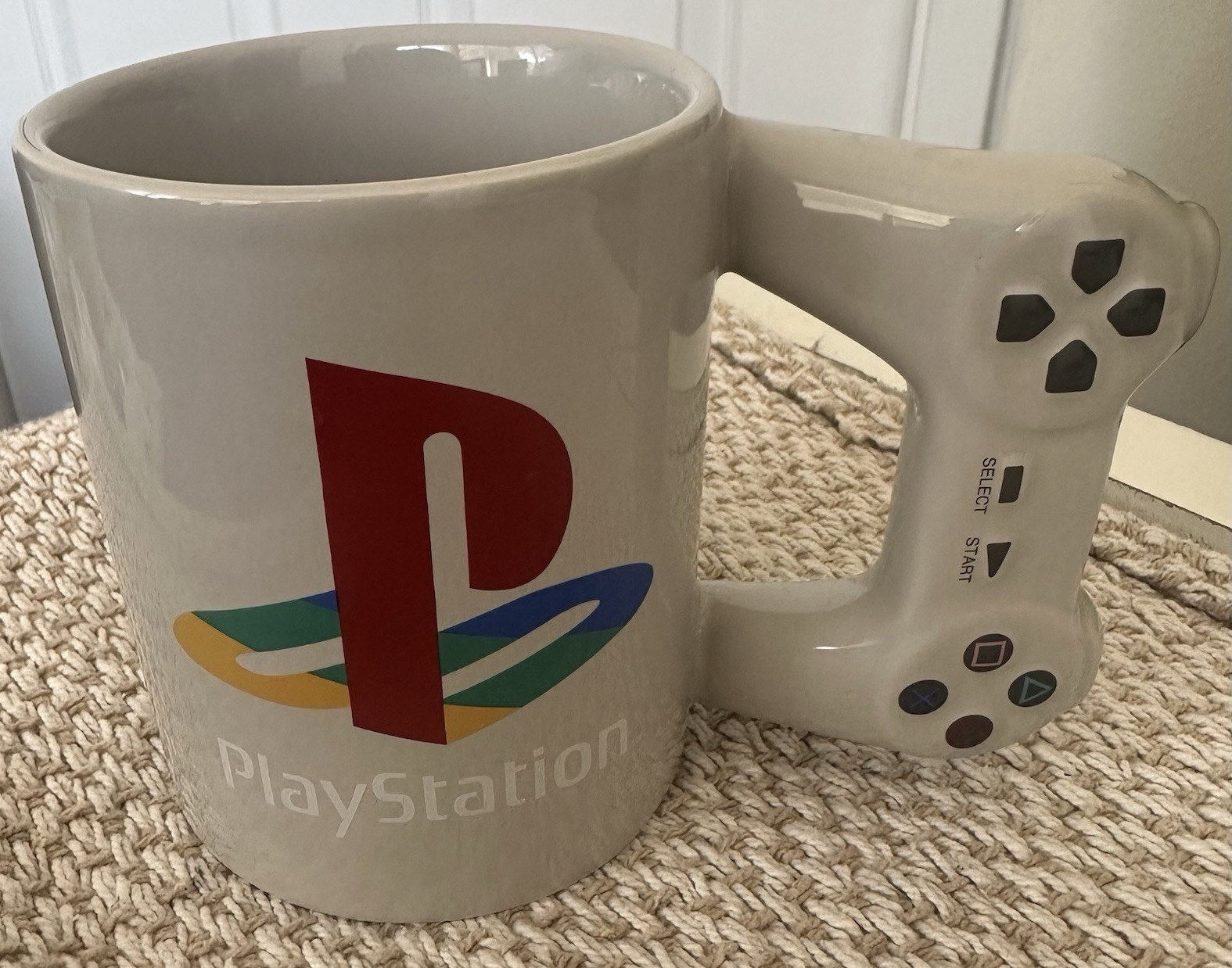 Paladone PlayStation Ceramic Mug w/ Controller Handle, Gray (PA062520)