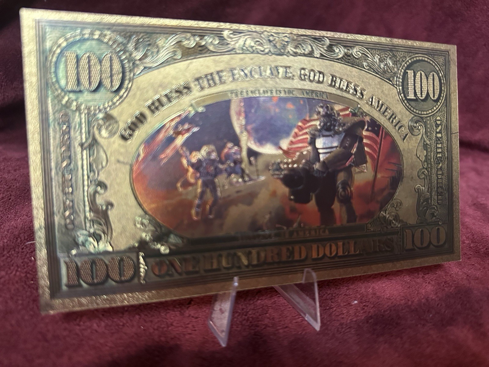 Fallout Enclave $100 Gold Foil Bill Collectible Currency Note