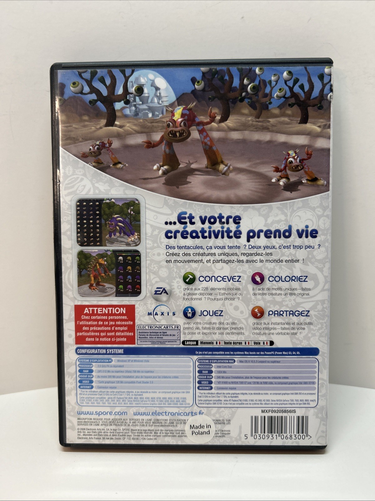 Spore L’Atelier Des Créatires (2008) – PC/Mac – French Français