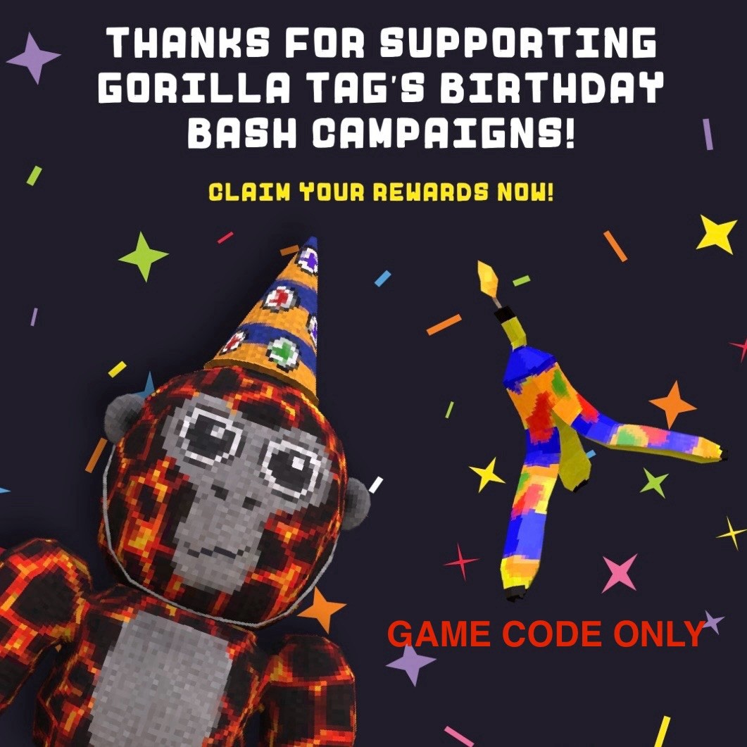 Makeship Gorilla Tag Tagged Lava Monke Plush Game Code Only