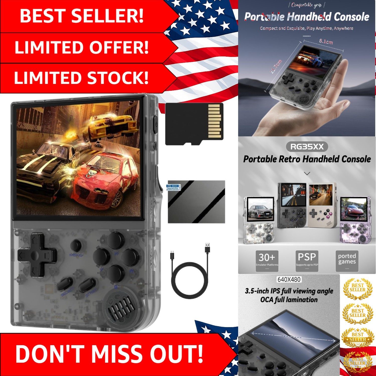 Anbernic RG35XX Console – 3.5″ IPS Display, 2100mAh Battery & Classic Games