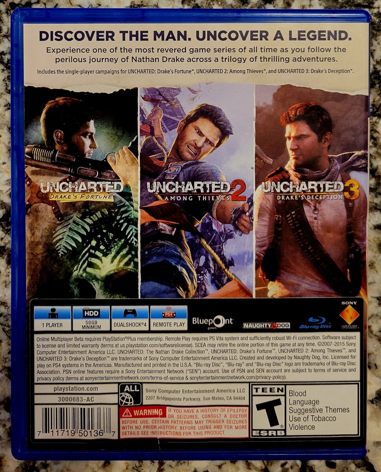 Uncharted The Nathan Drake Collection (Sony Playstation 4 PS4) CIB COMPLETE