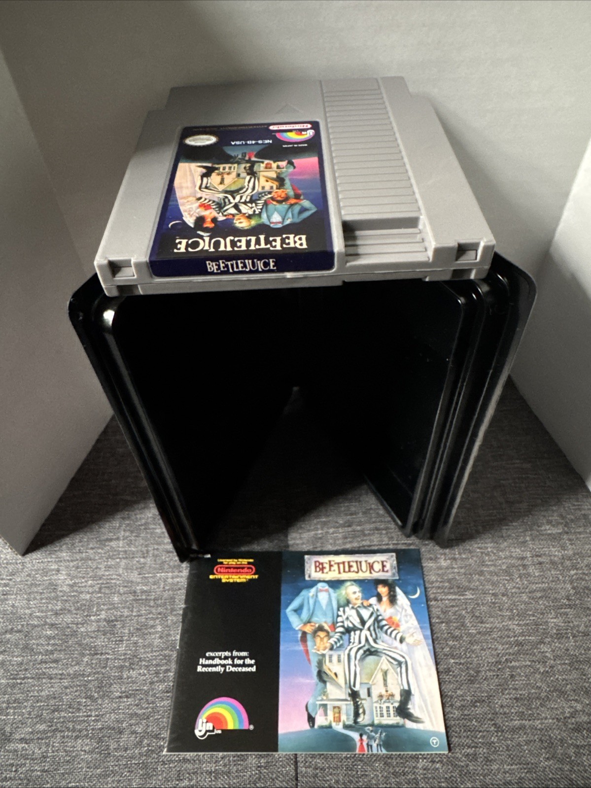 Beetlejuice NES Game Complete W/ Manual & New case! Cleaned, Tested & Working