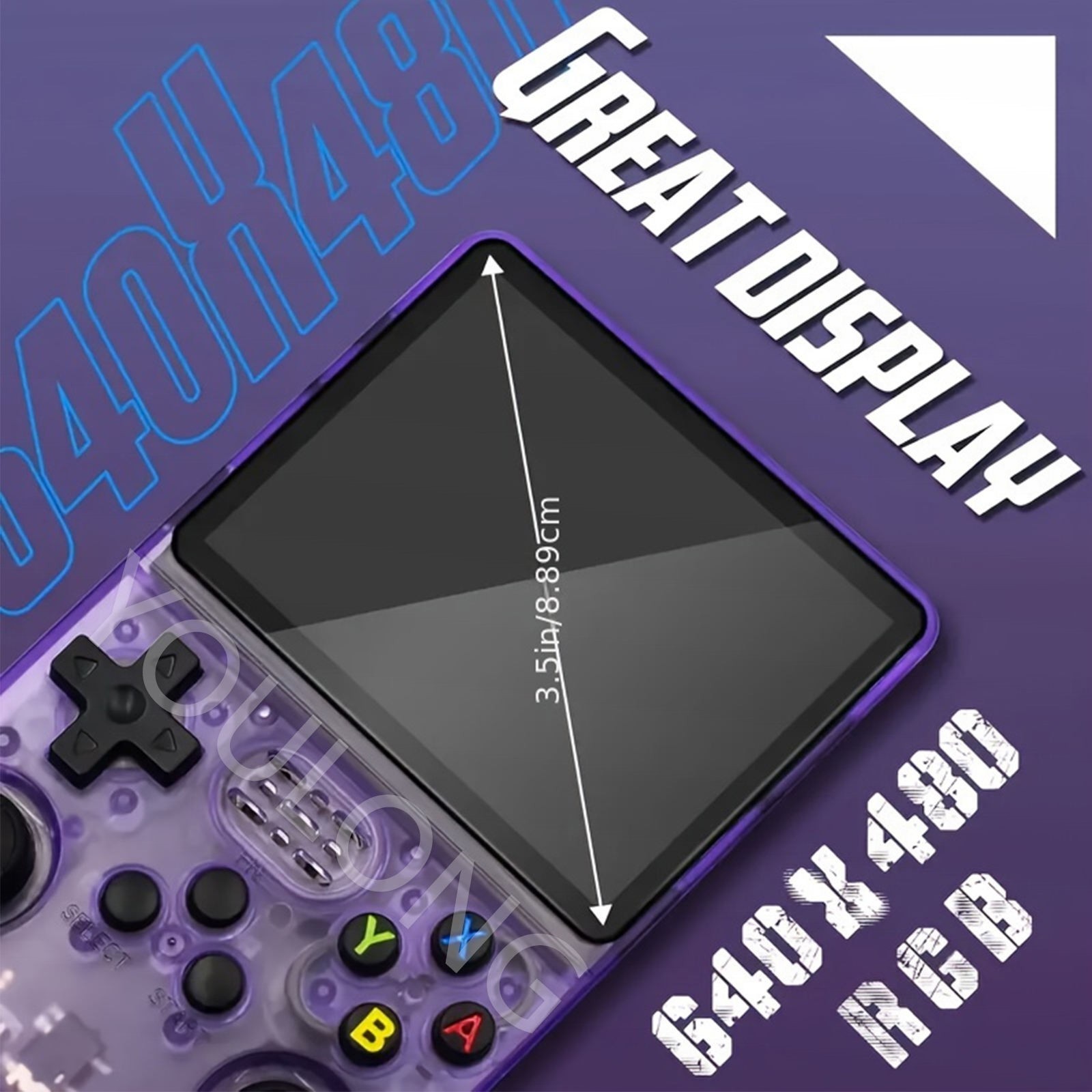 R36S Retro Handheld Video Game Console Linux System 3.5 Inch IPS Screen 128GB