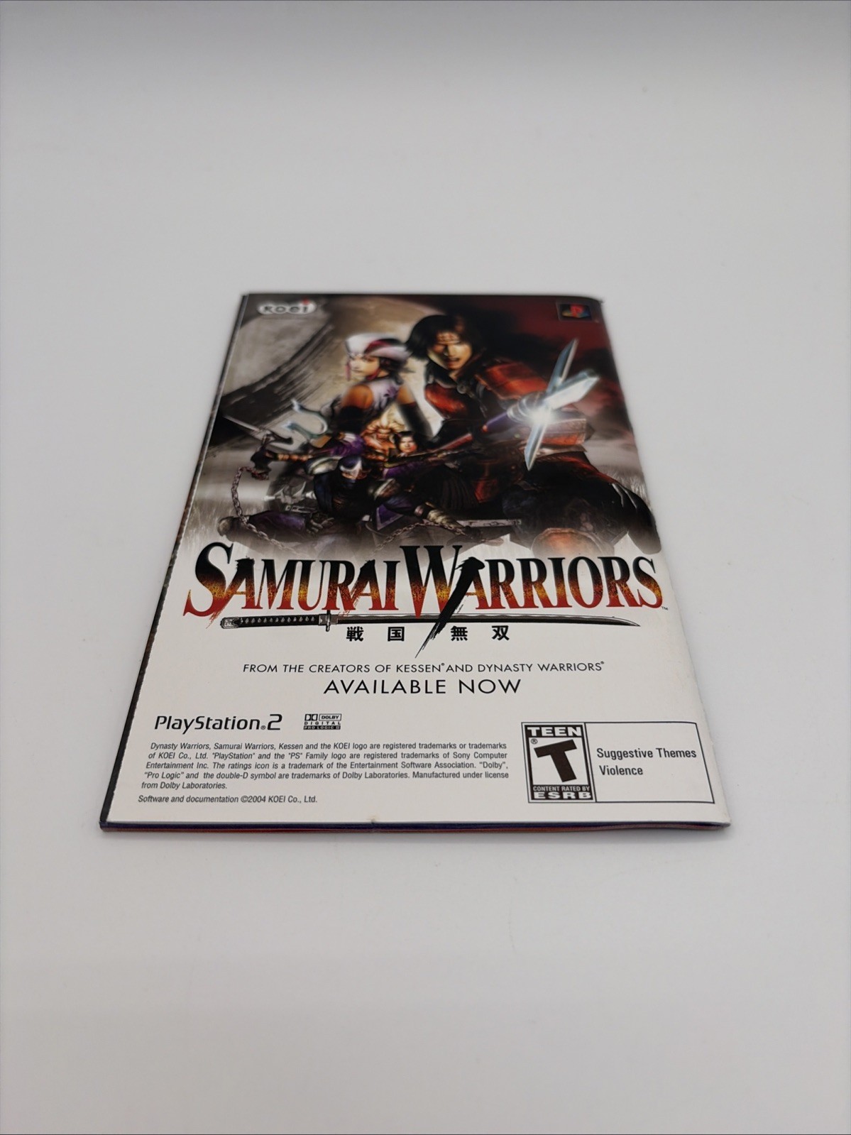 Dynasty Warriors 4: Empires (Sony PlayStation 2, 2004). Barcode Punched NFR